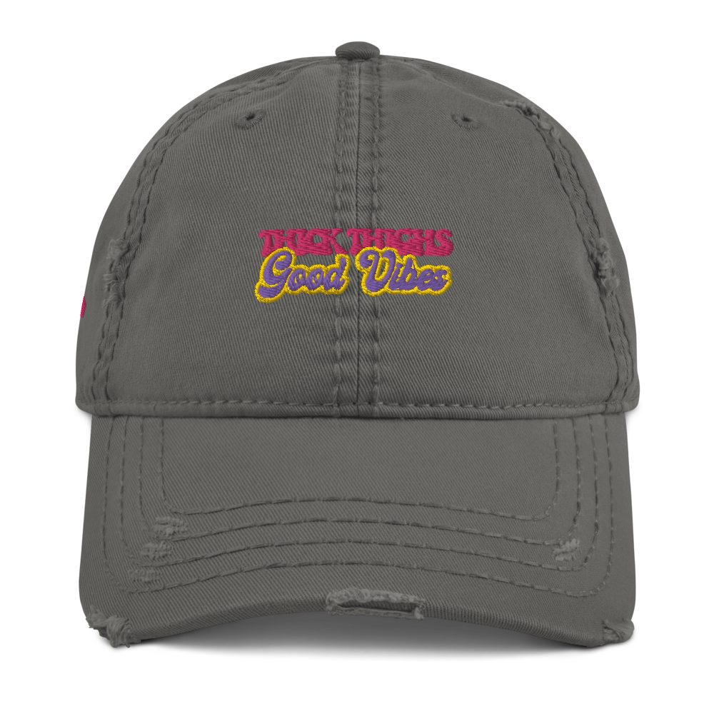 ROYAL WEAR | Empower Thick Thighs Good Vibes Trippy Super Retro Distressed Dad Cap