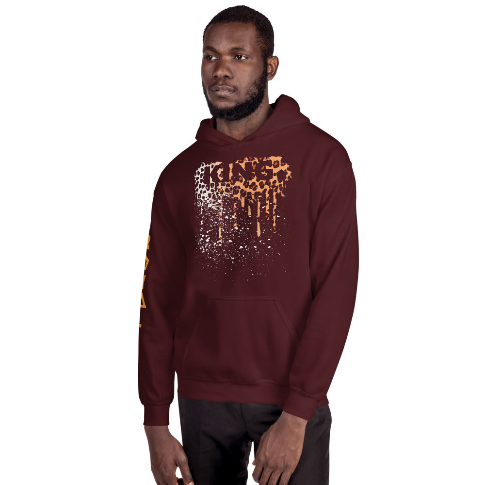 .R.O.Y.A.L. KING DRIP HOODIE HUMAN-IMAL LEOPARD MAROON