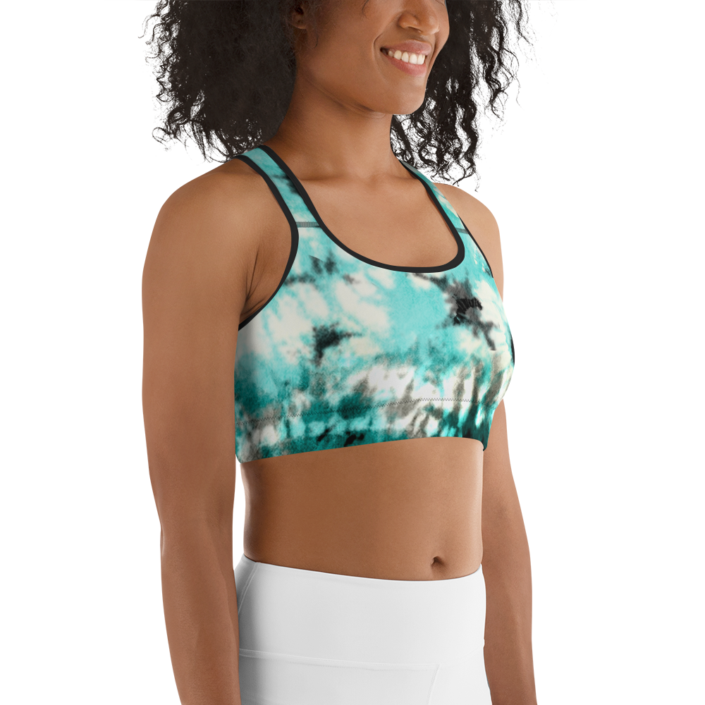 CRXWN | Drip Or Dye Max 90 Recraft Hyper Tourquoise HER Collection Tye Dye Custom Sports Bra