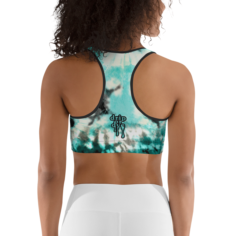 CRXWN | Drip Or Dye Max 90 Recraft Hyper Tourquoise HER Collection Tye Dye Custom Sports Bra