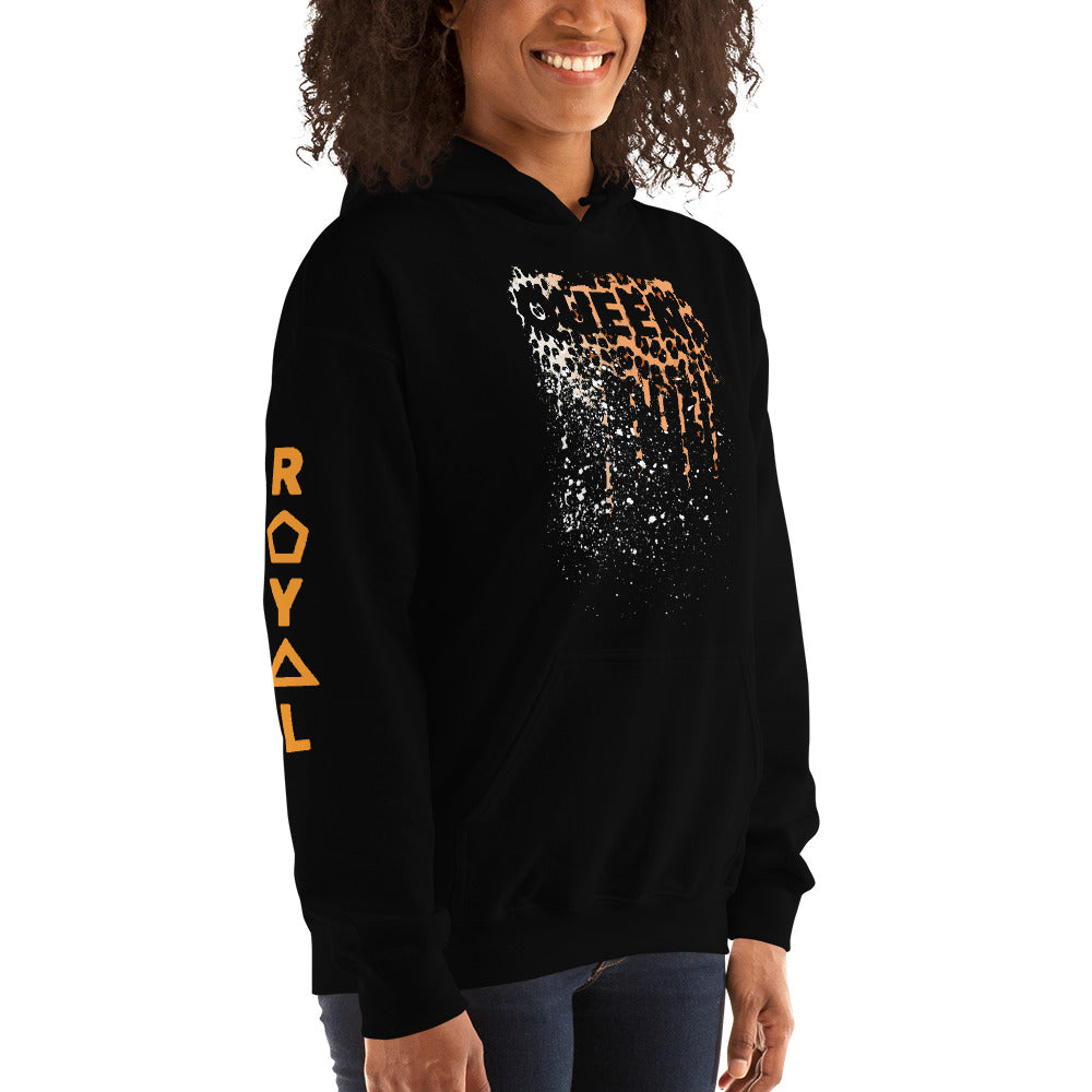 .R.O.Y.A.L. QUEEN DRIP HOODIE HUMAN-IMAL CHEETAH BLK