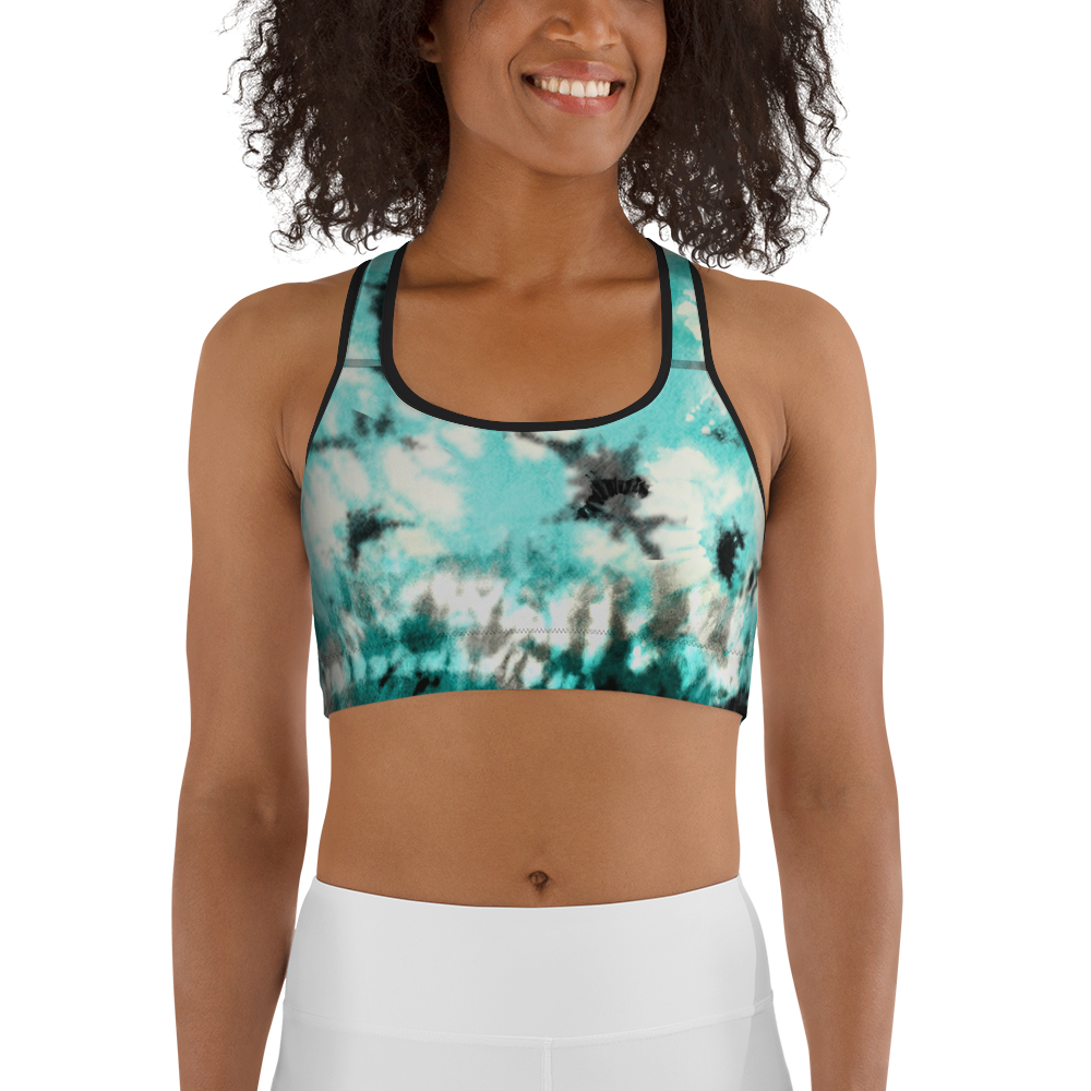 CRXWN | Drip Or Dye Max 90 Recraft Hyper Tourquoise HER Collection Tye Dye Custom Sports Bra
