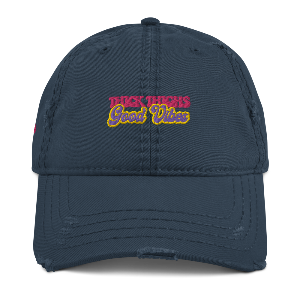 ROYAL WEAR | Empower Thick Thighs Good Vibes Trippy Super Retro Distressed Dad Cap
