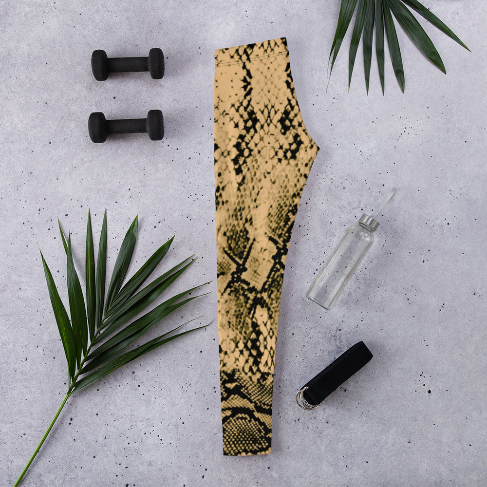 ROYAL. WEAR | QUEEN ISIS COBRA SNAKE PRINT LEGGINGS. TAN