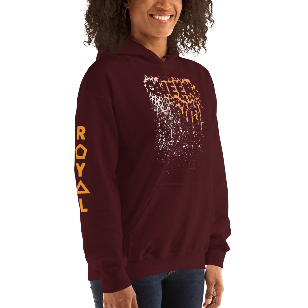 .R.O.Y.A.L. QUEEN DRIP HOODIE HUMAN-IMAL CHEETAH MAROON