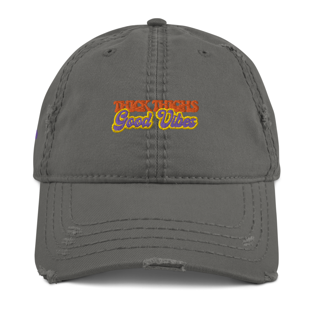 ROYAL WEAR | Empower Thick Thighs Good Vibes Trippy Super Retro Distressed Dad Cap