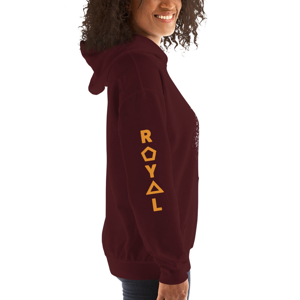 .R.O.Y.A.L. QUEEN DRIP HOODIE HUMAN-IMAL CHEETAH MAROON