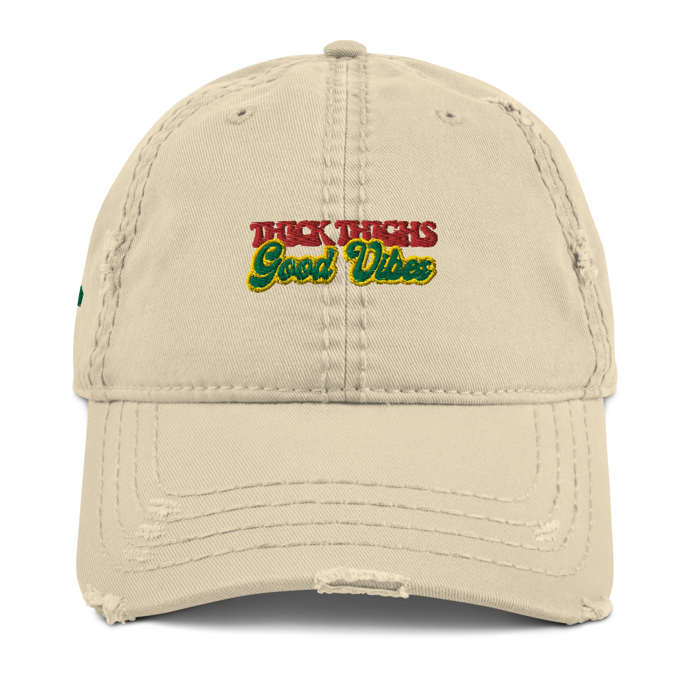 ROYAL WEAR | Empower Thick Thighs Good Vibes Trippy Super Retro Distressed Afro Tings Dad Cap