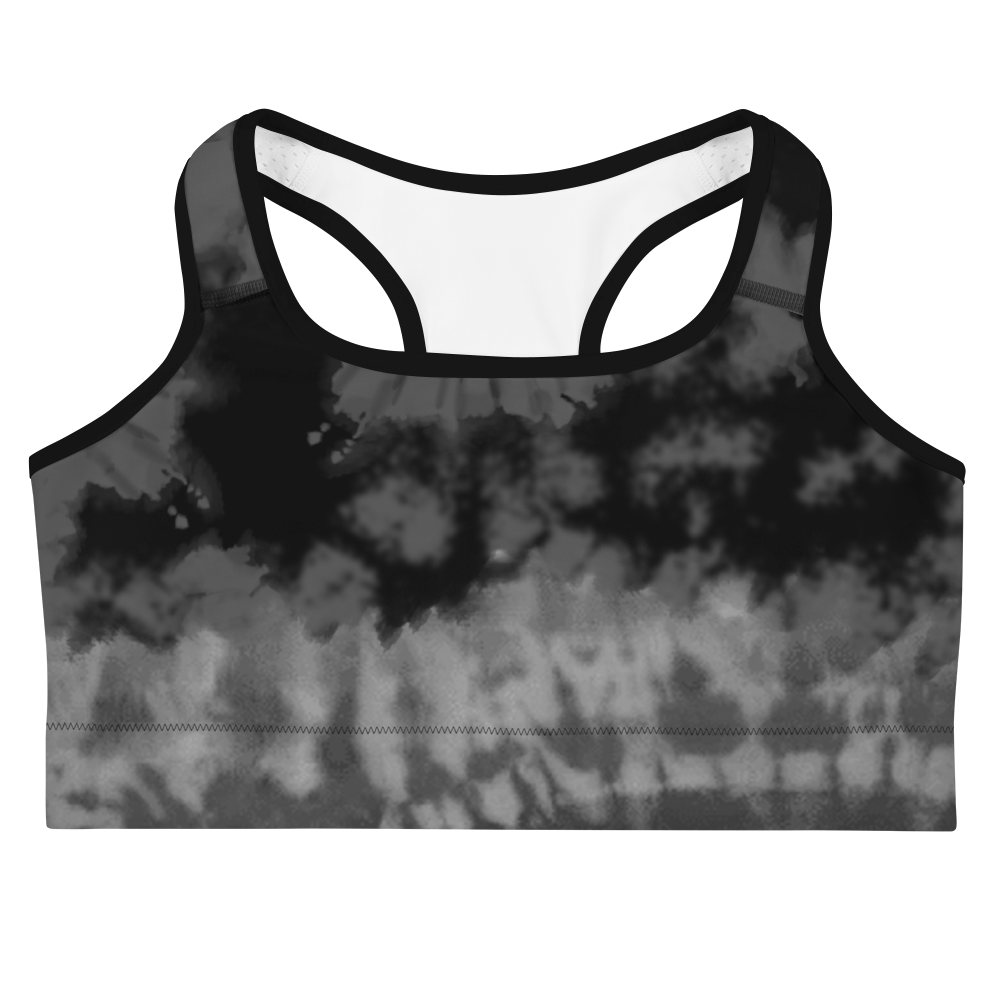 CRXWN | Drip or Dye 4 Retro Black Cat HER Collection Acid Wash Tye Dye Sports Bra