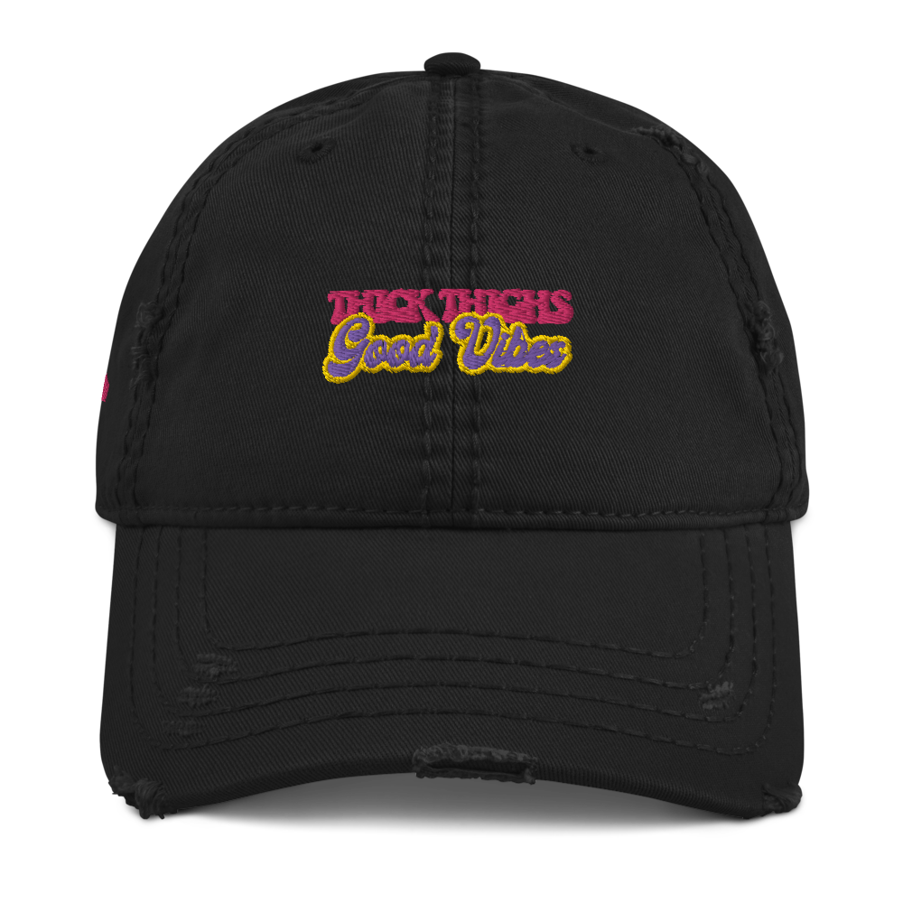 ROYAL WEAR | Empower Thick Thighs Good Vibes Trippy Super Retro Distressed Dad Cap