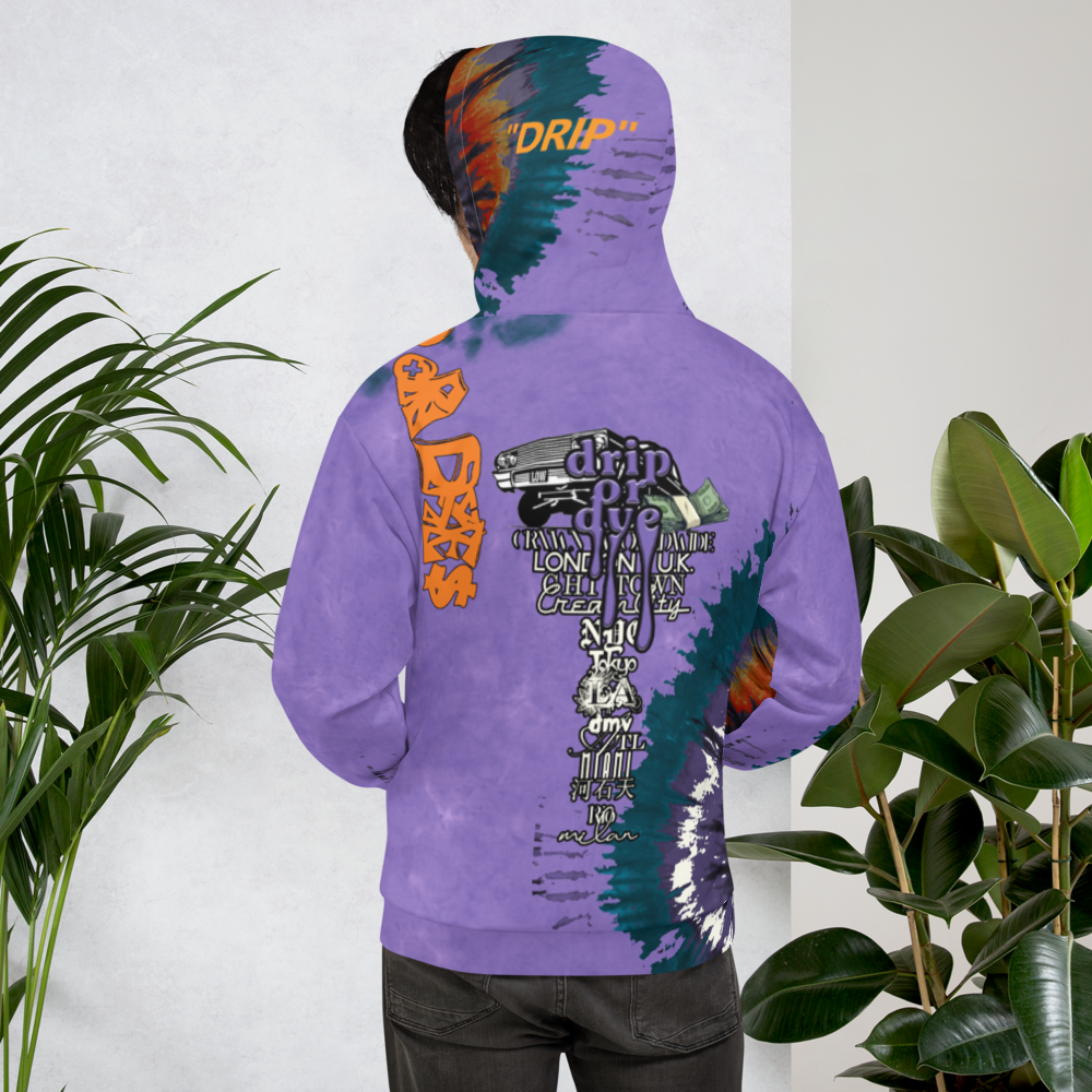CRXWN | Drip or Dye Air Max 90 Recraft Hyper Grape Trippy Ice Dye UNISEX Hoodie 1
