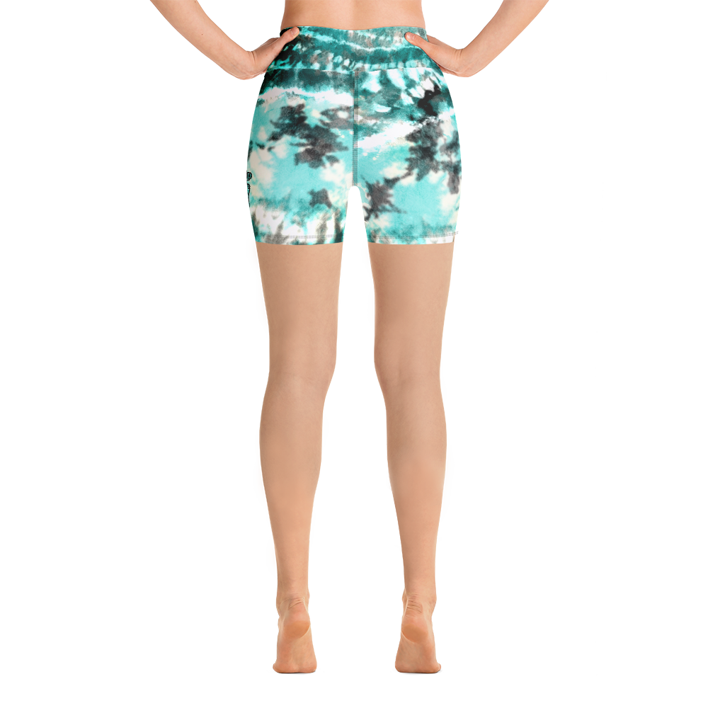 CRXWN | Drip Or Dye Max 90 Recraft Hyper Tourquoise HER Collection Tye Dye Yoga Shorts