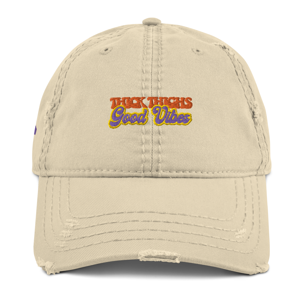 ROYAL WEAR | Empower Thick Thighs Good Vibes Trippy Super Retro Distressed Dad Cap