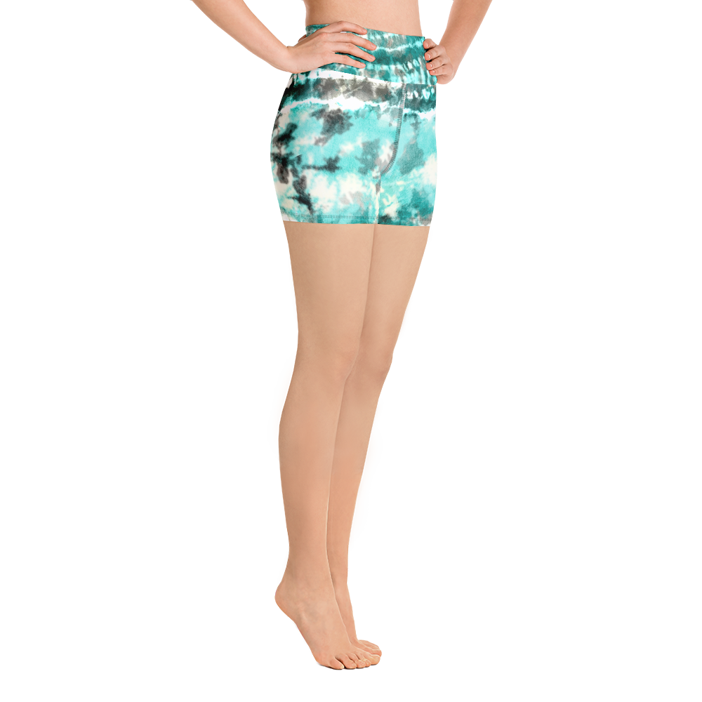 CRXWN | Drip Or Dye Max 90 Recraft Hyper Tourquoise HER Collection Tye Dye Yoga Shorts