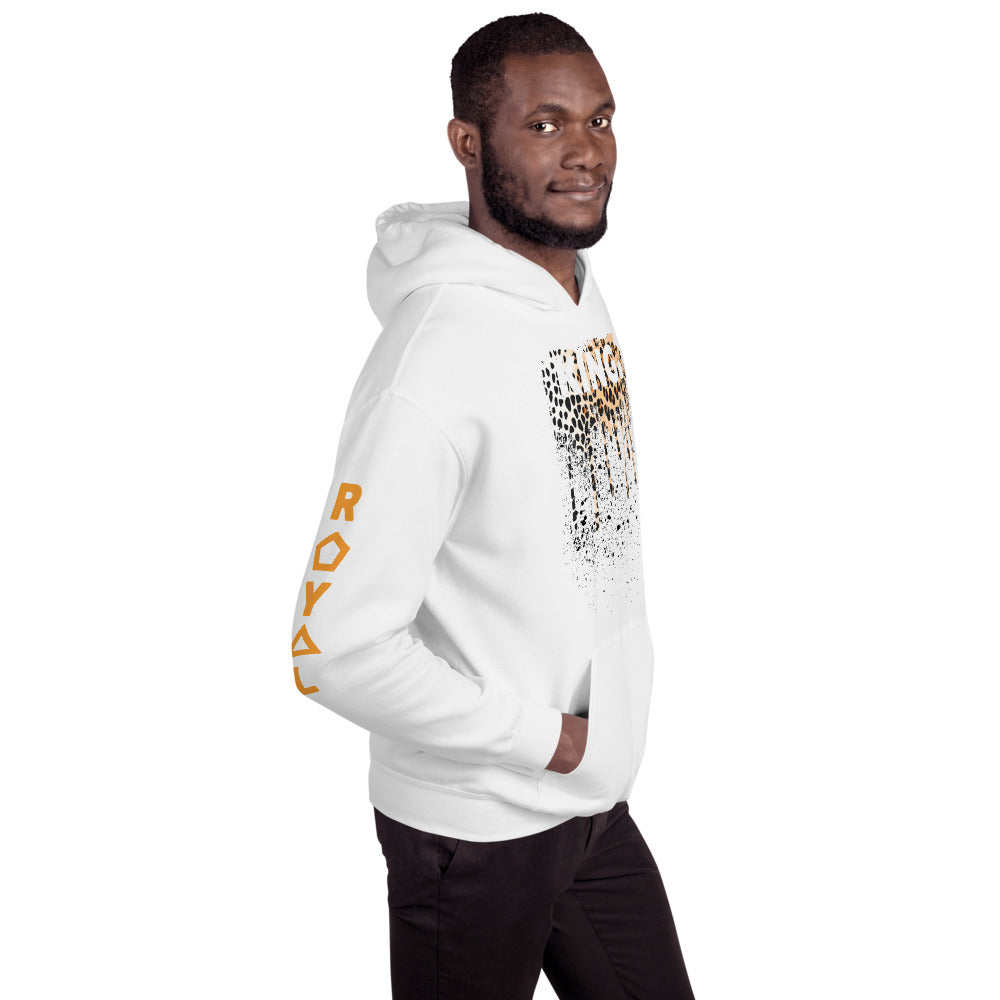 .R.O.Y.A.L. KING DRIP HOODIE HUMAN-IMAL LEOPARD WH