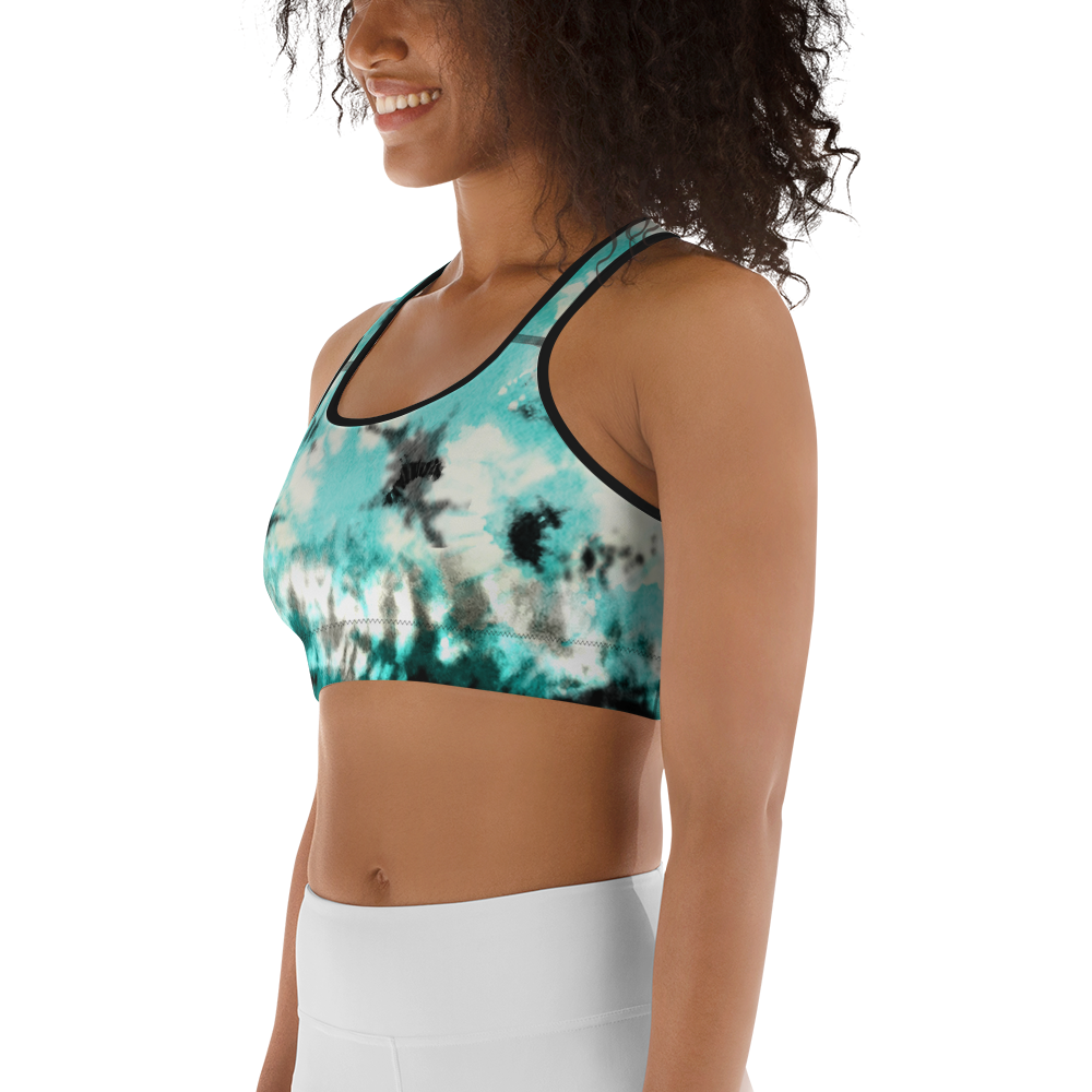 CRXWN | Drip Or Dye Max 90 Recraft Hyper Tourquoise HER Collection Tye Dye Custom Sports Bra