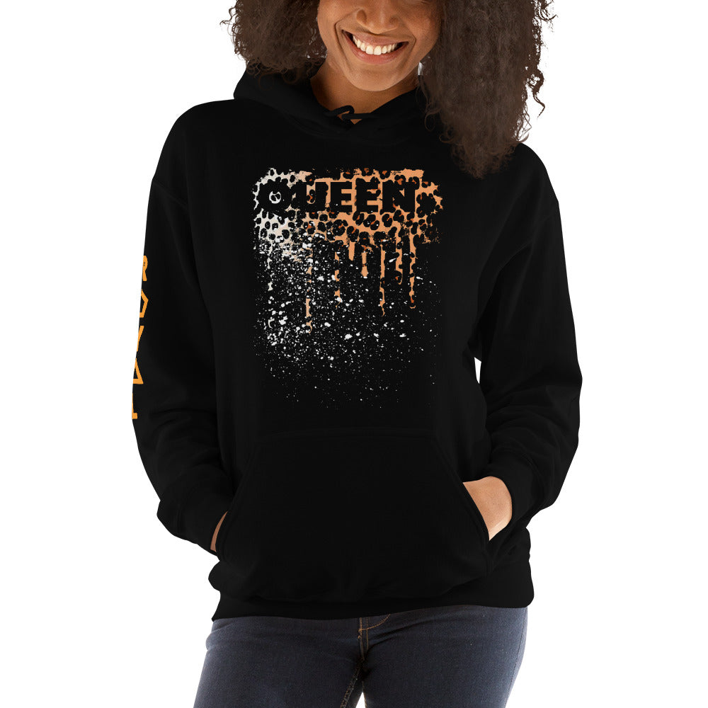 .R.O.Y.A.L. QUEEN DRIP HOODIE HUMAN-IMAL CHEETAH BLK