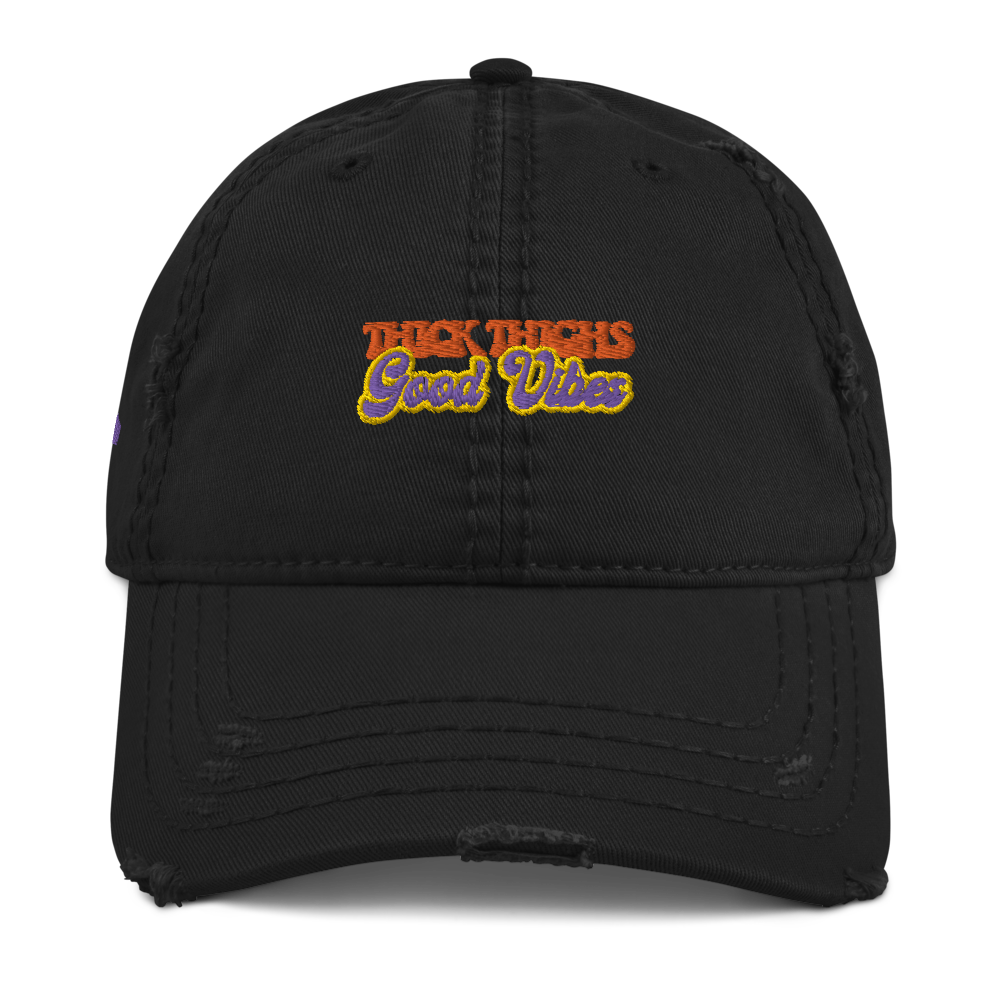 ROYAL WEAR | Empower Thick Thighs Good Vibes Trippy Super Retro Distressed Dad Cap