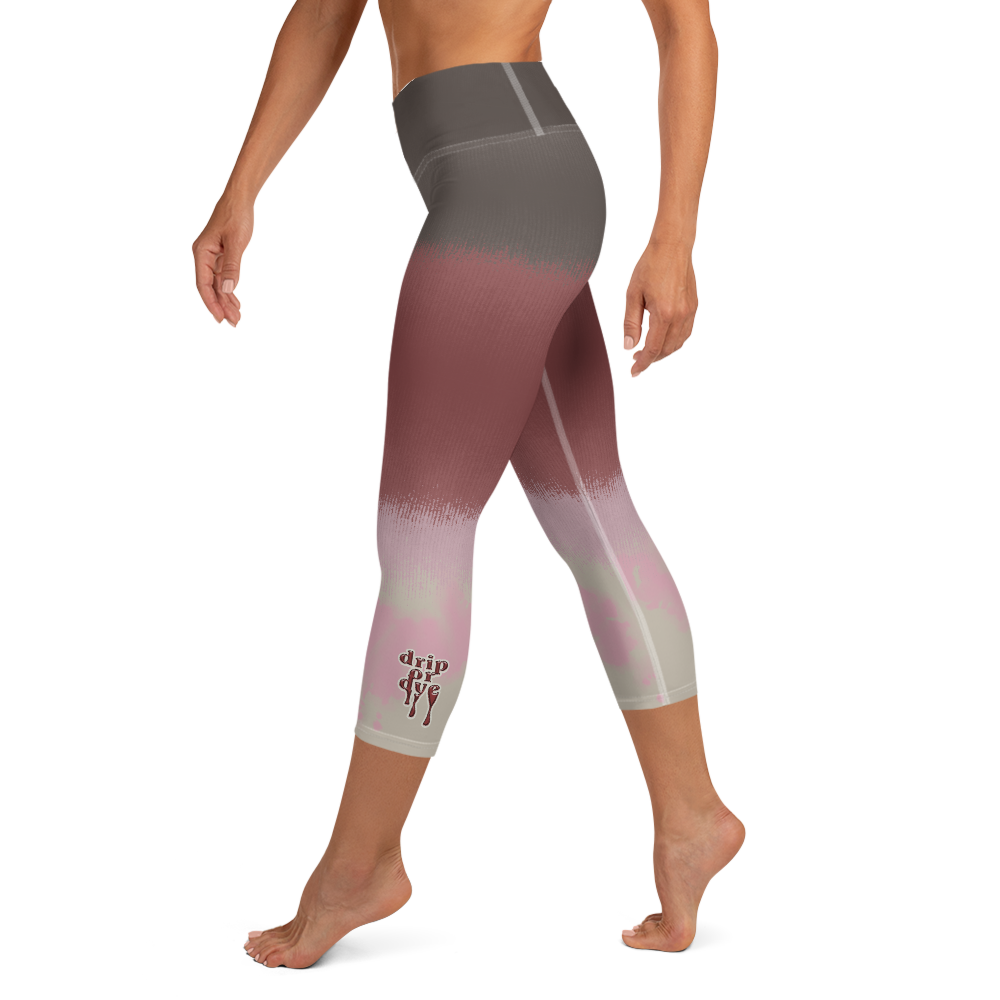 CRXWN | Drip or Dye Max 90 dqm bacon Acid Wash Ice Dye Yoga Capri Leggings