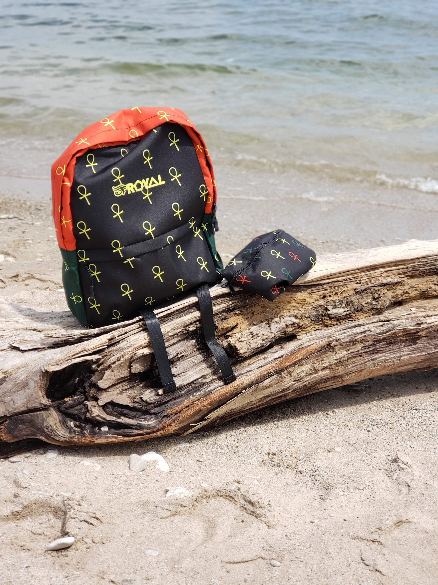 ROYAL. | Ra Pack Lightweight Backpack with hidden Pocket Nu Being All-Over Ankh