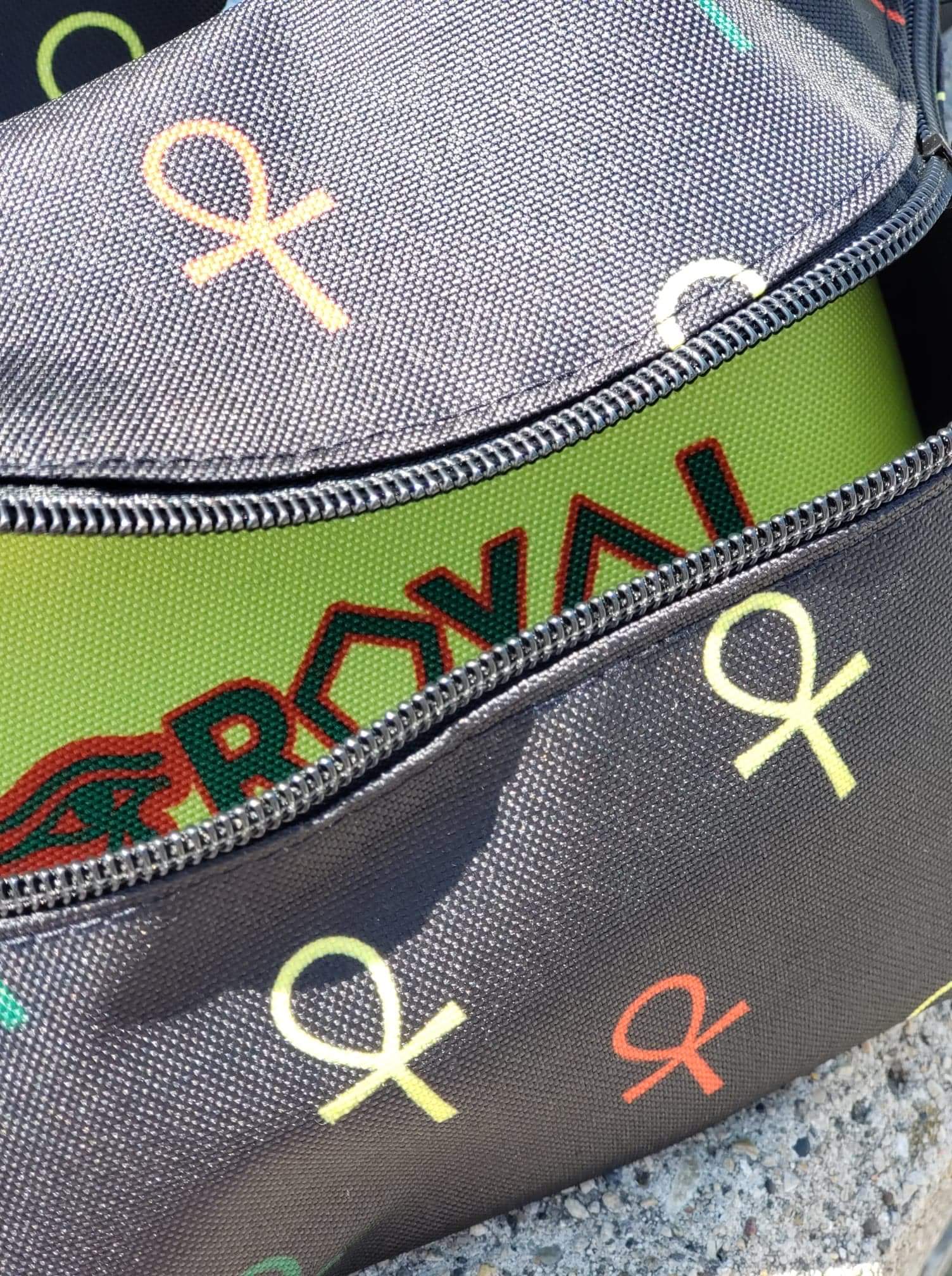 ROYAL. | Ra Pack Lightweight Backpack with hidden Pocket Nu Being All-Over Ankh