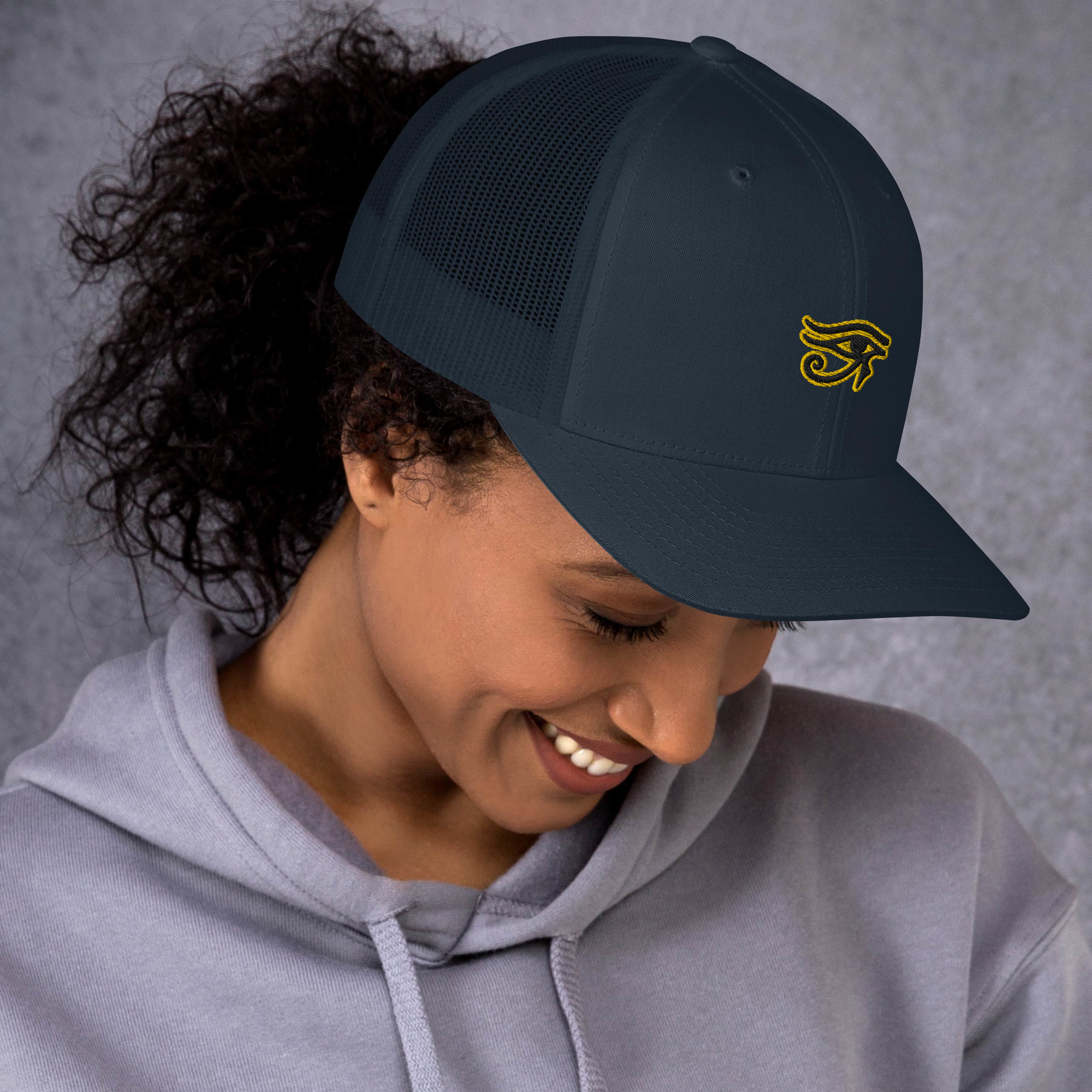 ROYAL. | Urban Resort | Conscious Culture Eye of Ra Crxwn Retro Trucker Cap HONEYCOMB 7 VARIETIES