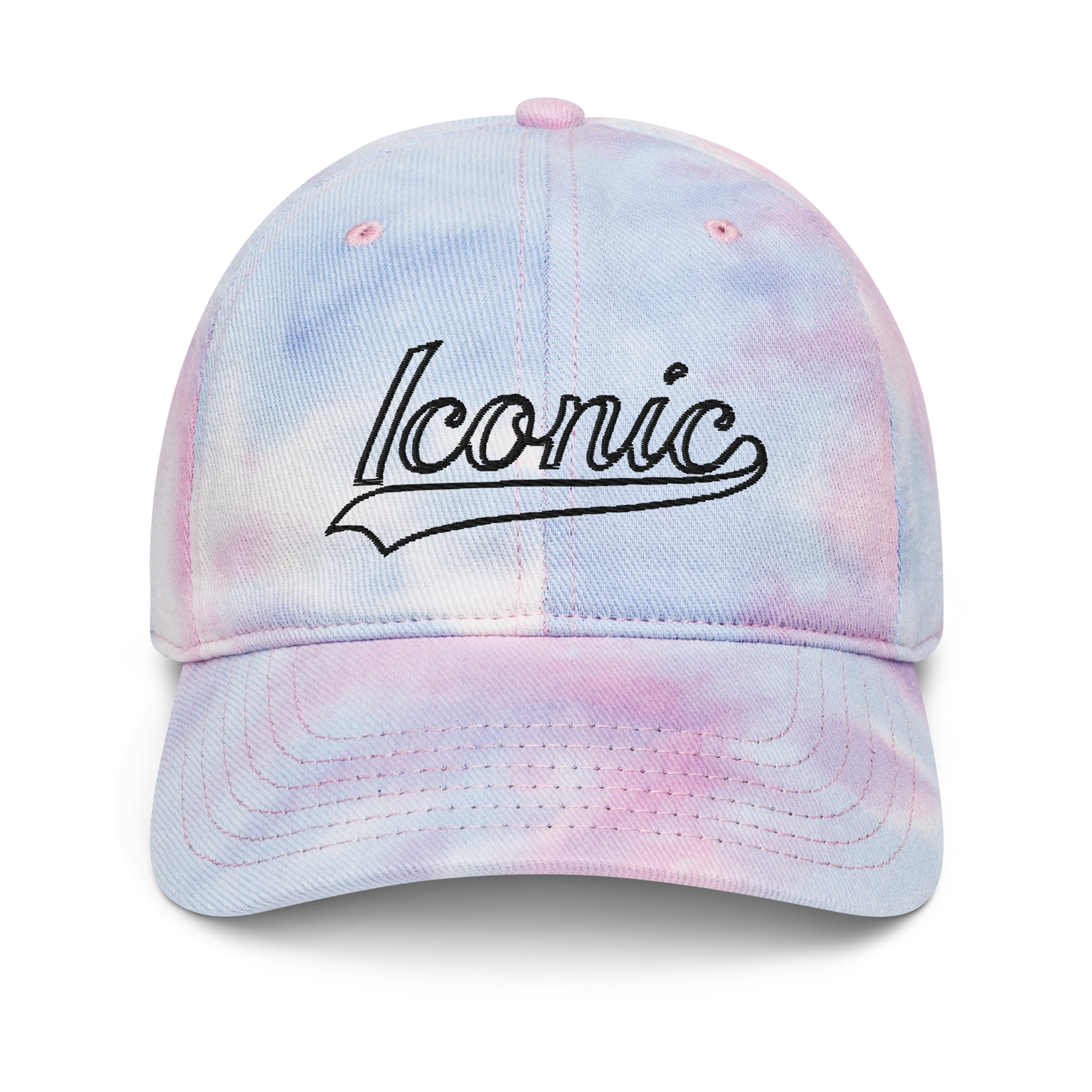 ROYAL ICONIC. | Retro Tie Dye Unisex Classic Cap Dad Hat Mom Cap Classic Embroidered Baseball Logo Sky Blue & Teal Ocean & Cotton Candy Options