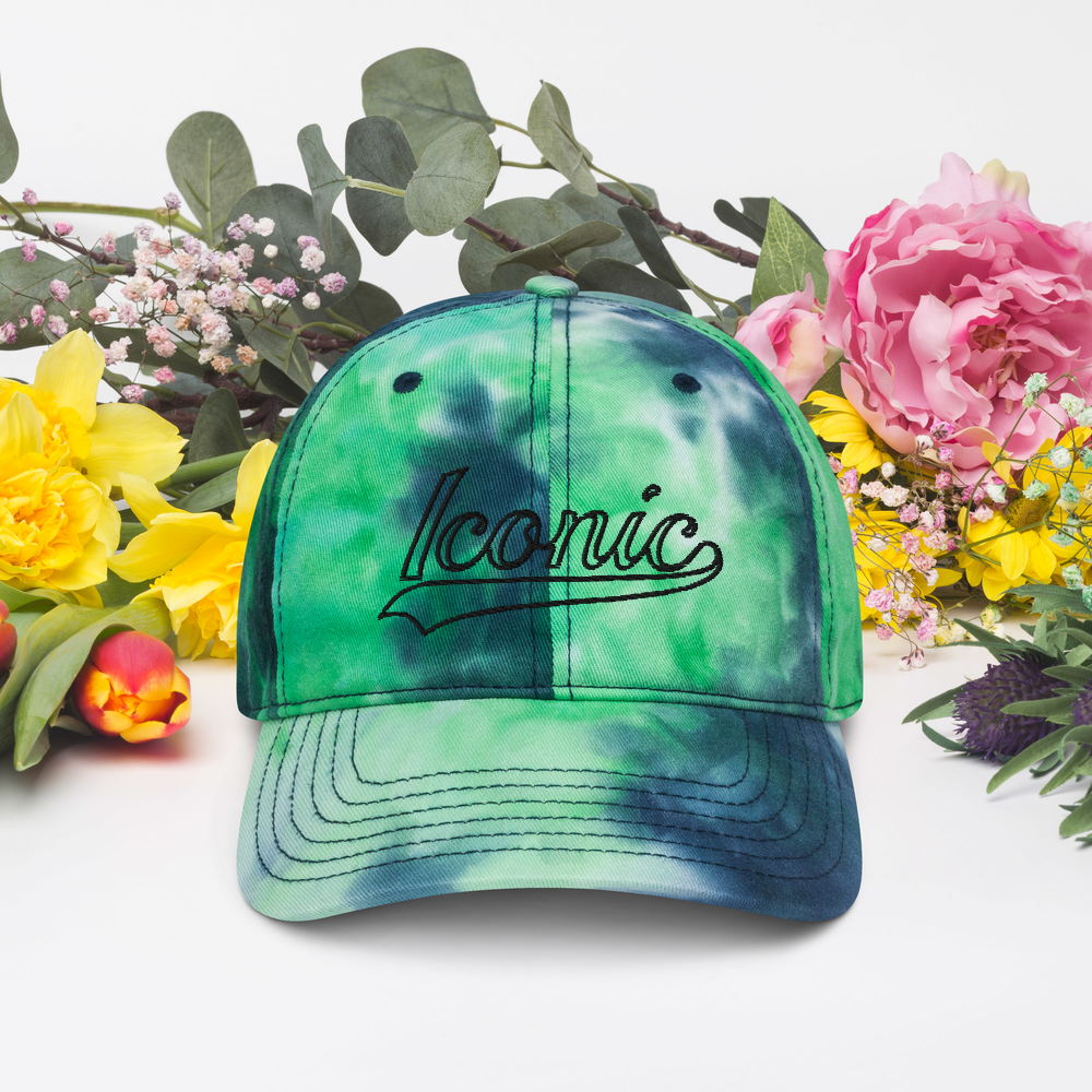 ROYAL ICONIC. | Retro Tie Dye Unisex Classic Cap Dad Hat Mom Cap Classic Embroidered Baseball Logo Sky Blue & Teal Ocean & Cotton Candy Options