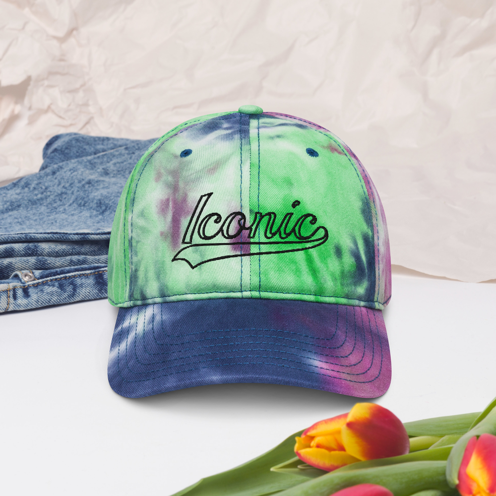 ROYAL ICONIC. | Retro Tie Dye Unisex Classic Cap Dad Hat Mom Cap Classic Embroidered Baseball Logo Purple Seafoam Passion