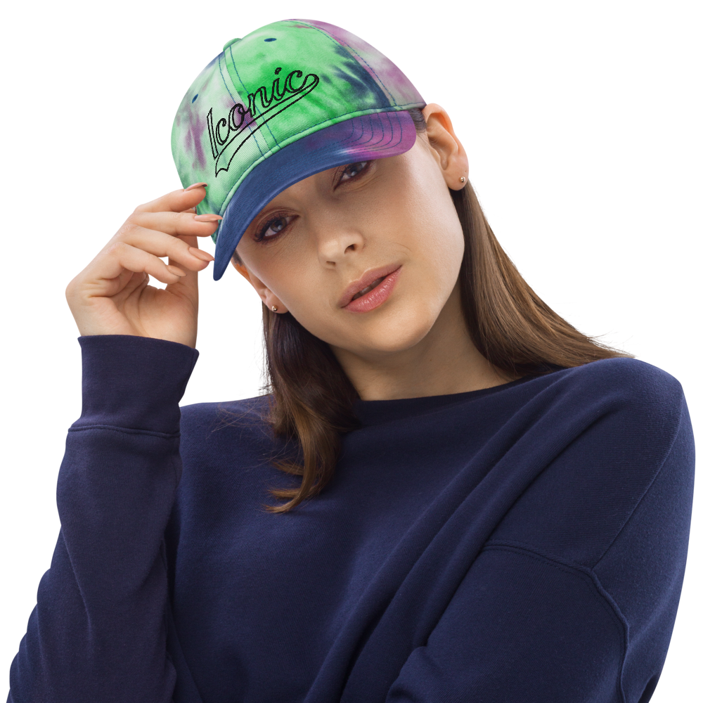 ROYAL ICONIC. | Retro Tie Dye Unisex Classic Cap Dad Hat Mom Cap Classic Embroidered Baseball Logo Purple Seafoam Passion