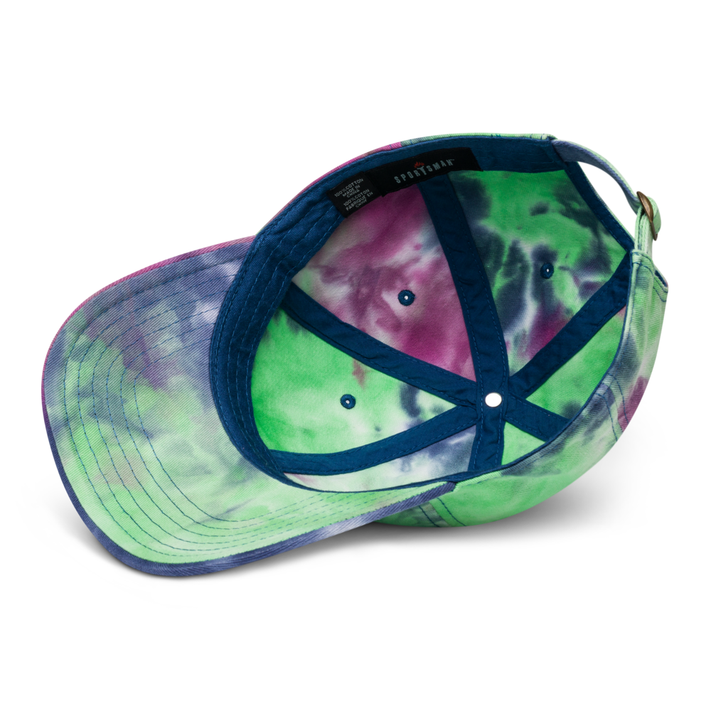 ROYAL ICONIC. | Retro Tie Dye Unisex Classic Cap Dad Hat Mom Cap Classic Embroidered Baseball Logo Purple Seafoam Passion