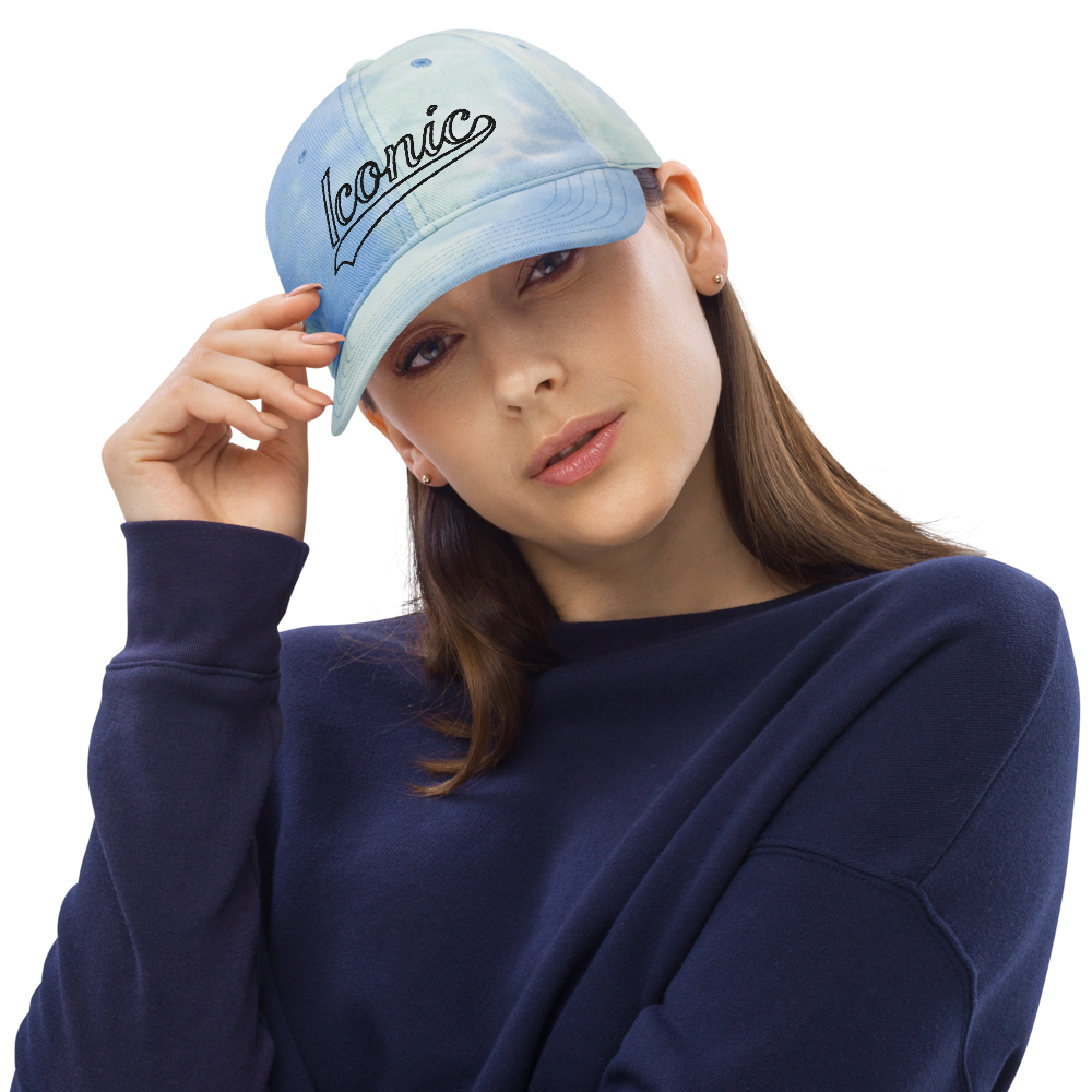 ROYAL ICONIC. | Retro Tie Dye Unisex Classic Cap Dad Hat Mom Cap Classic Embroidered Baseball Logo Sky Blue & Teal Ocean & Cotton Candy Options