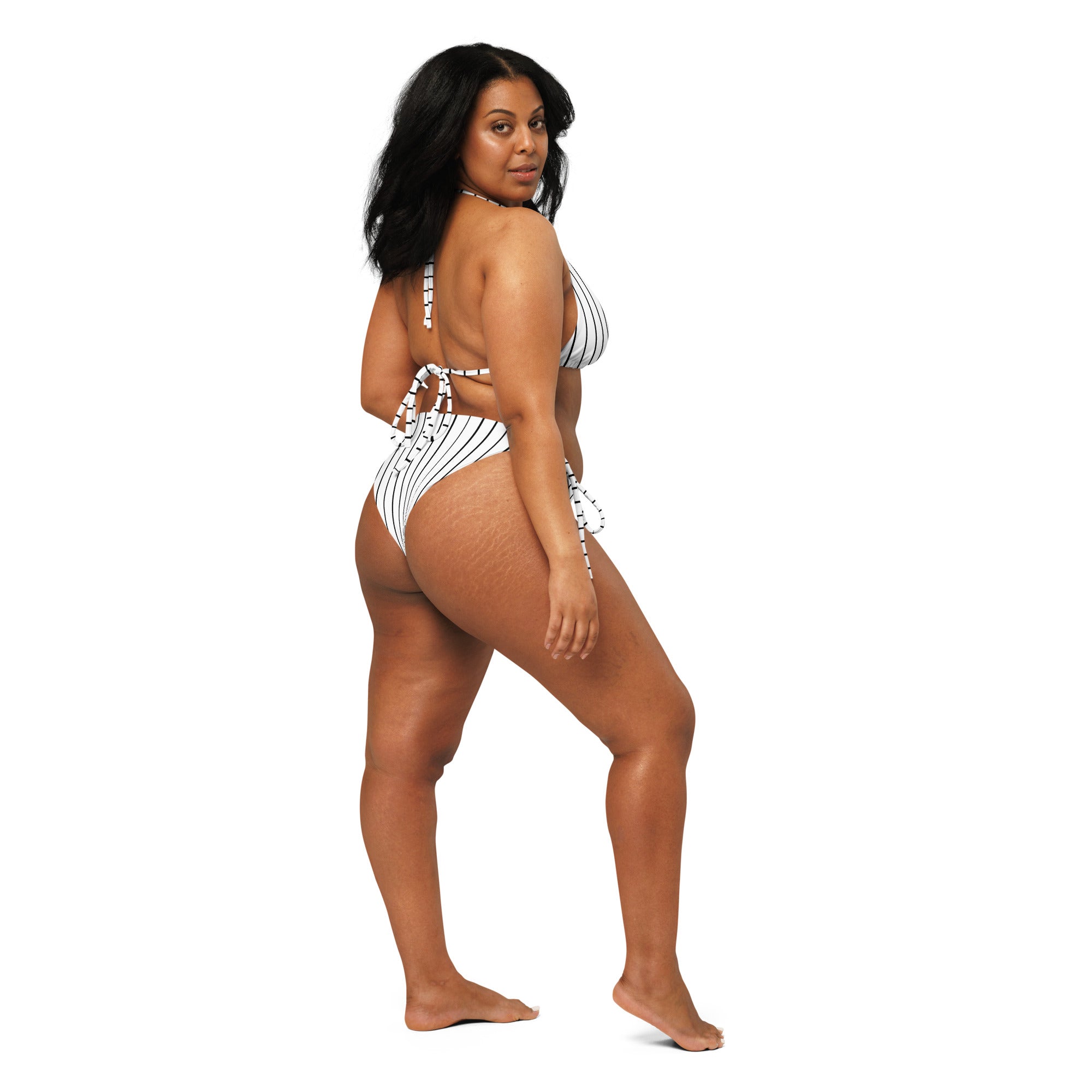 ROYAL Team Iconic. FEMme Swim Pinstripe White and Blk