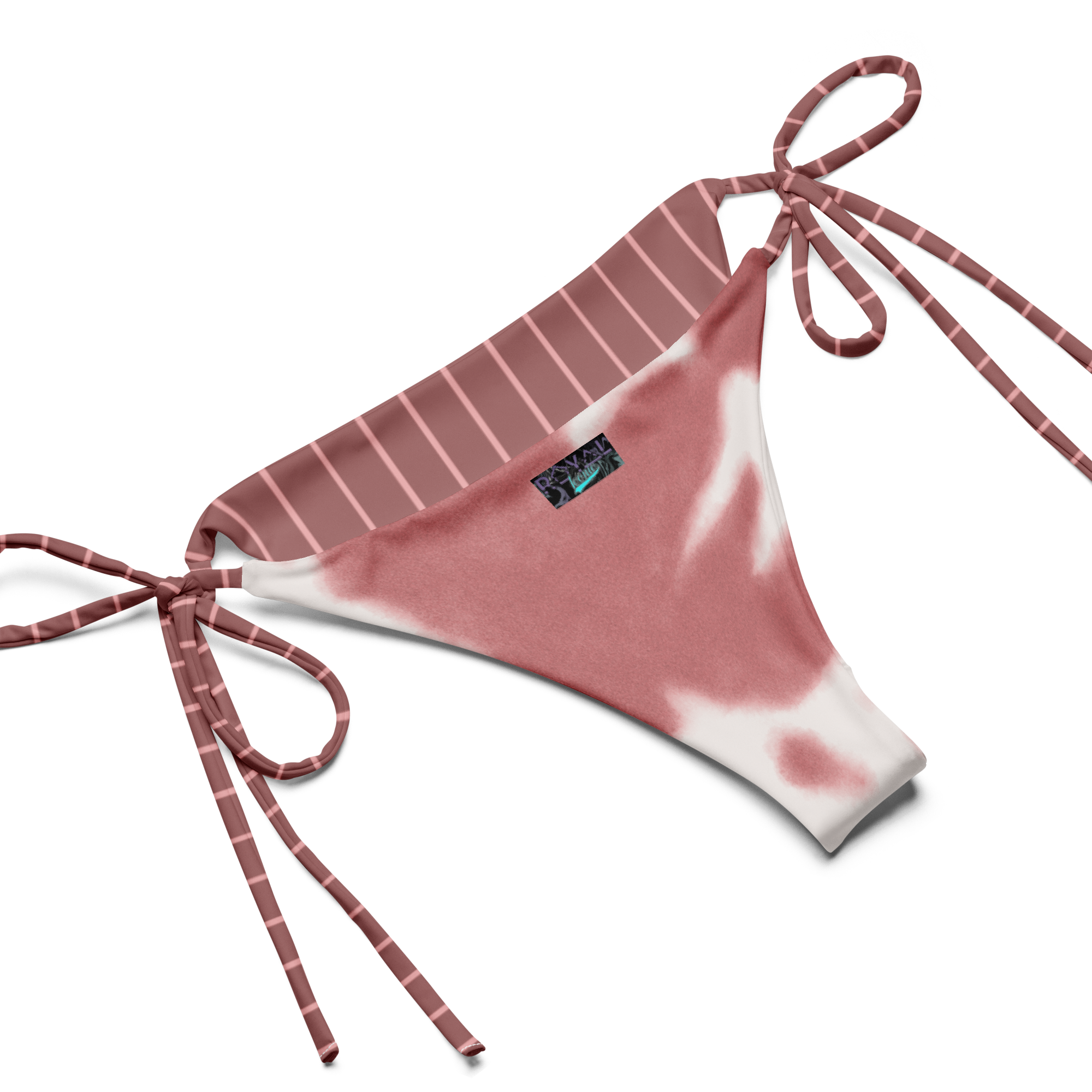 ROYAL Team Iconic. FEMme Swim Pinstripe Bikini Rose Gold and Powder Pink