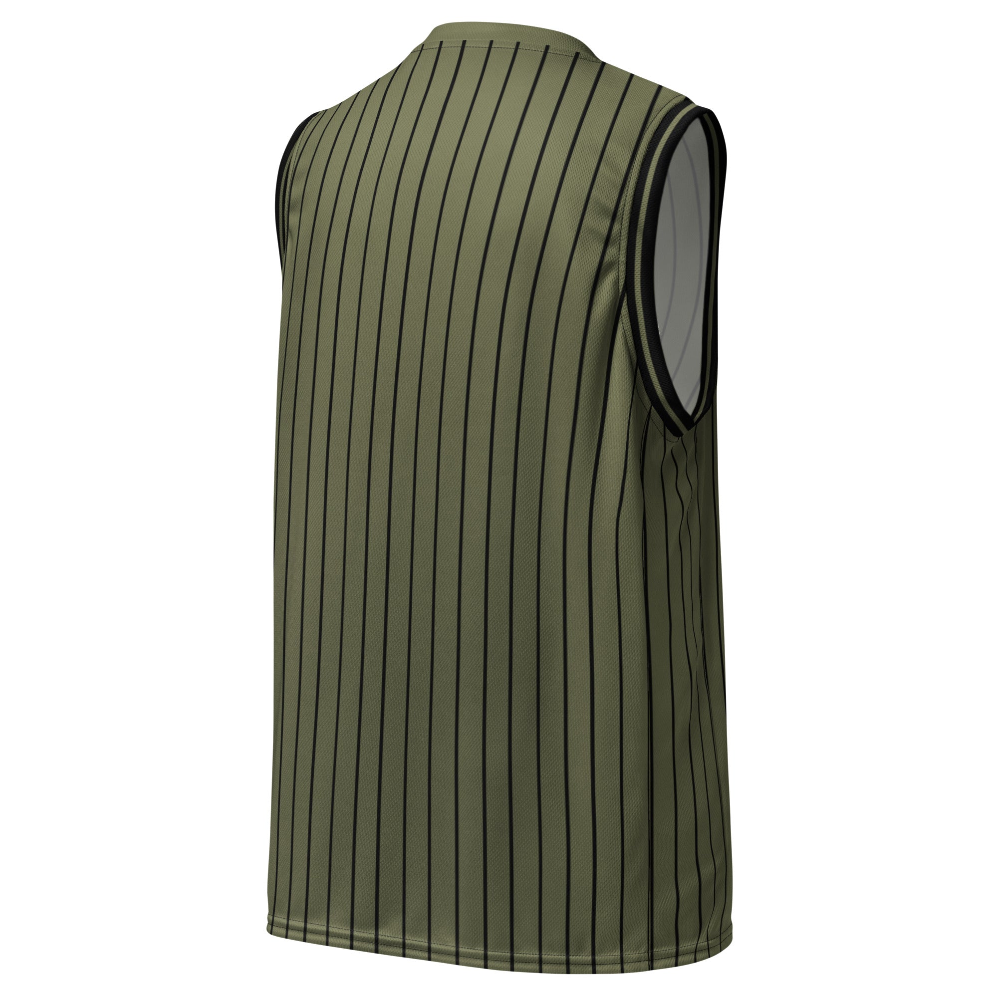 ROYAL Team Iconic. unisex basketball jersey Pinstripe Martini Olive and Blk