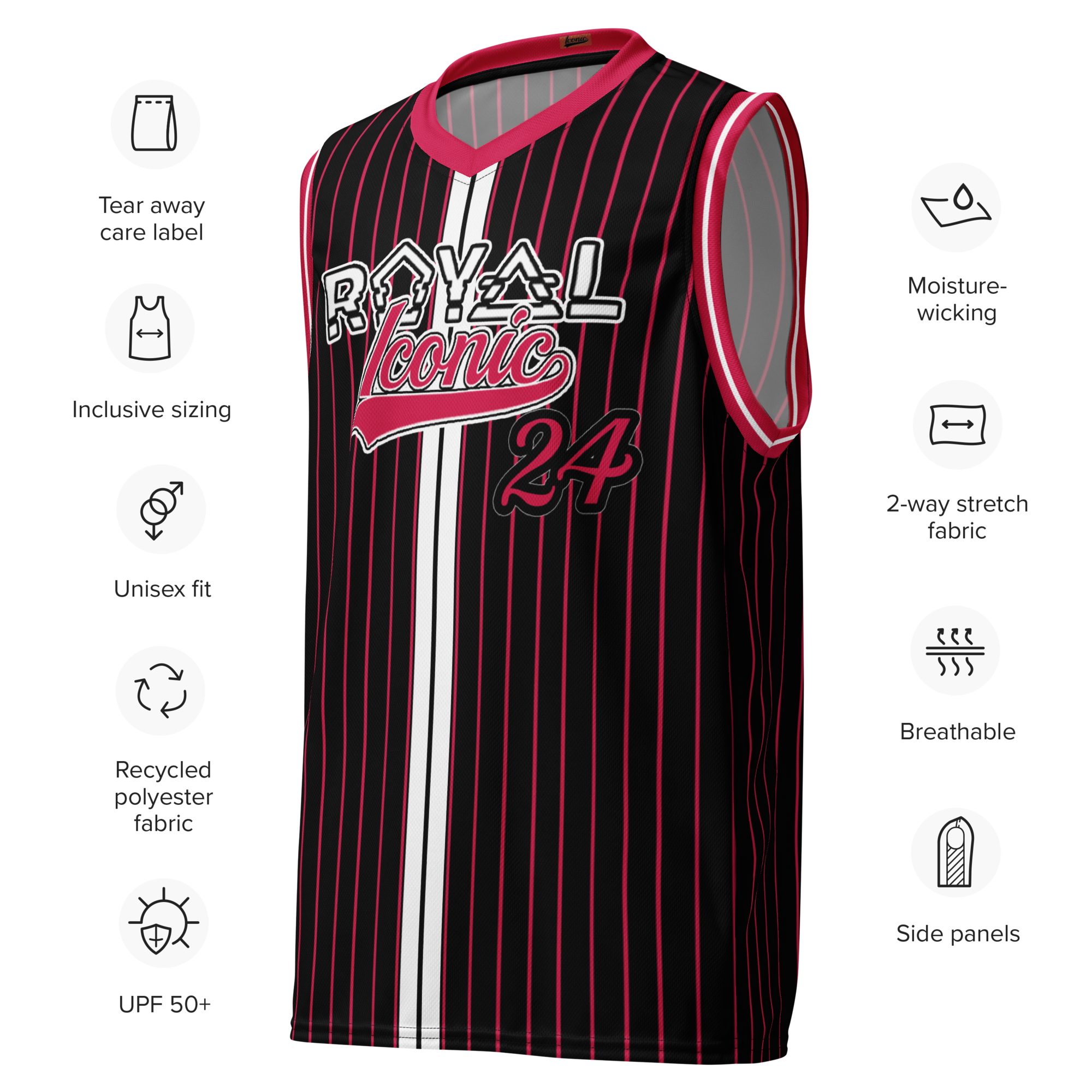 ROYAL Team Iconic. unisex basketball jersey Pinstripe