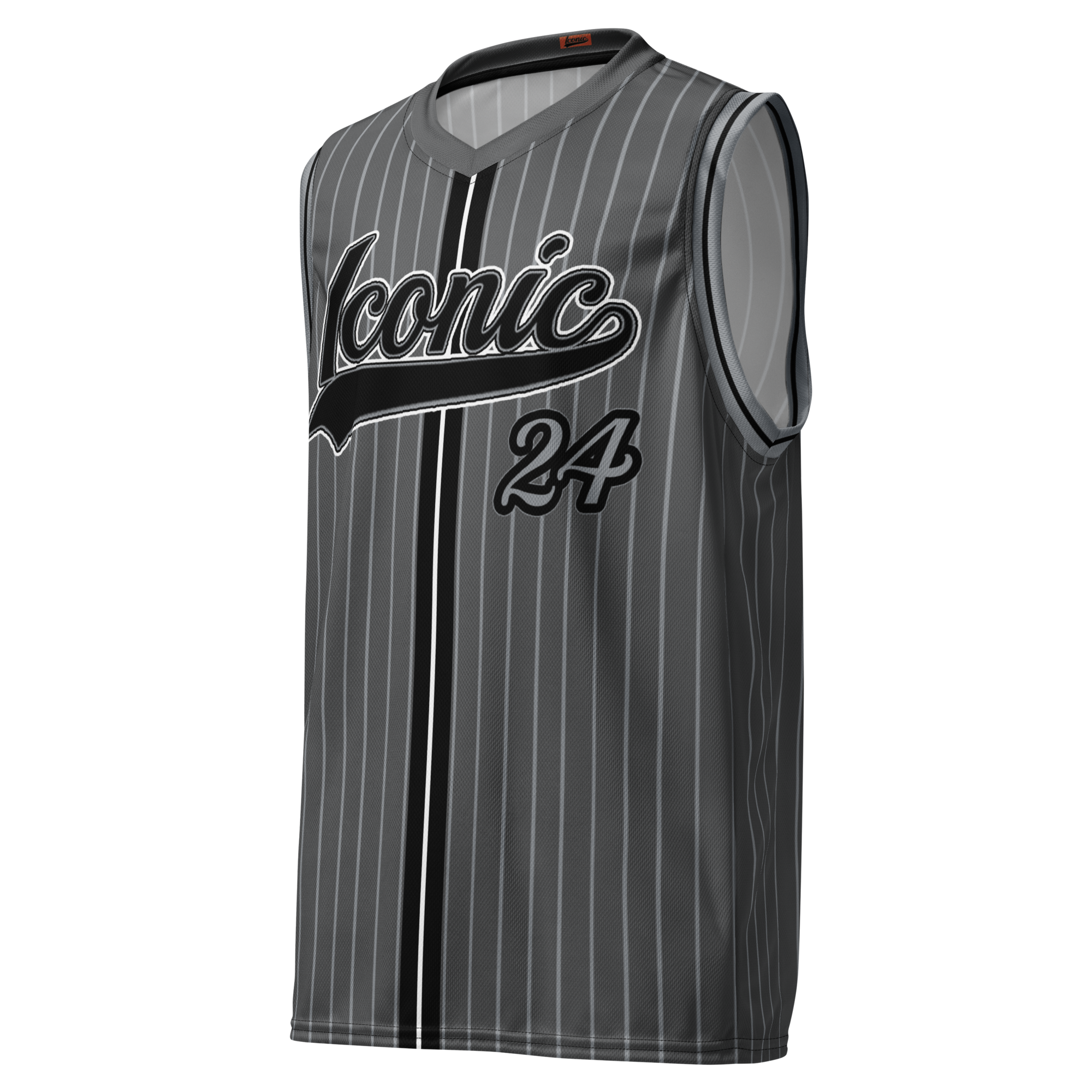 ROYAL Team Iconic. unisex basketball jersey Pinstripe 50 Shades Deep Dusk and Cool Grey