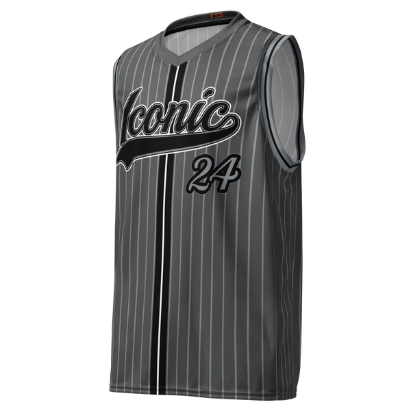 ROYAL Team Iconic. unisex basketball jersey Pinstripe 50 Shades Deep Dusk and Cool Grey