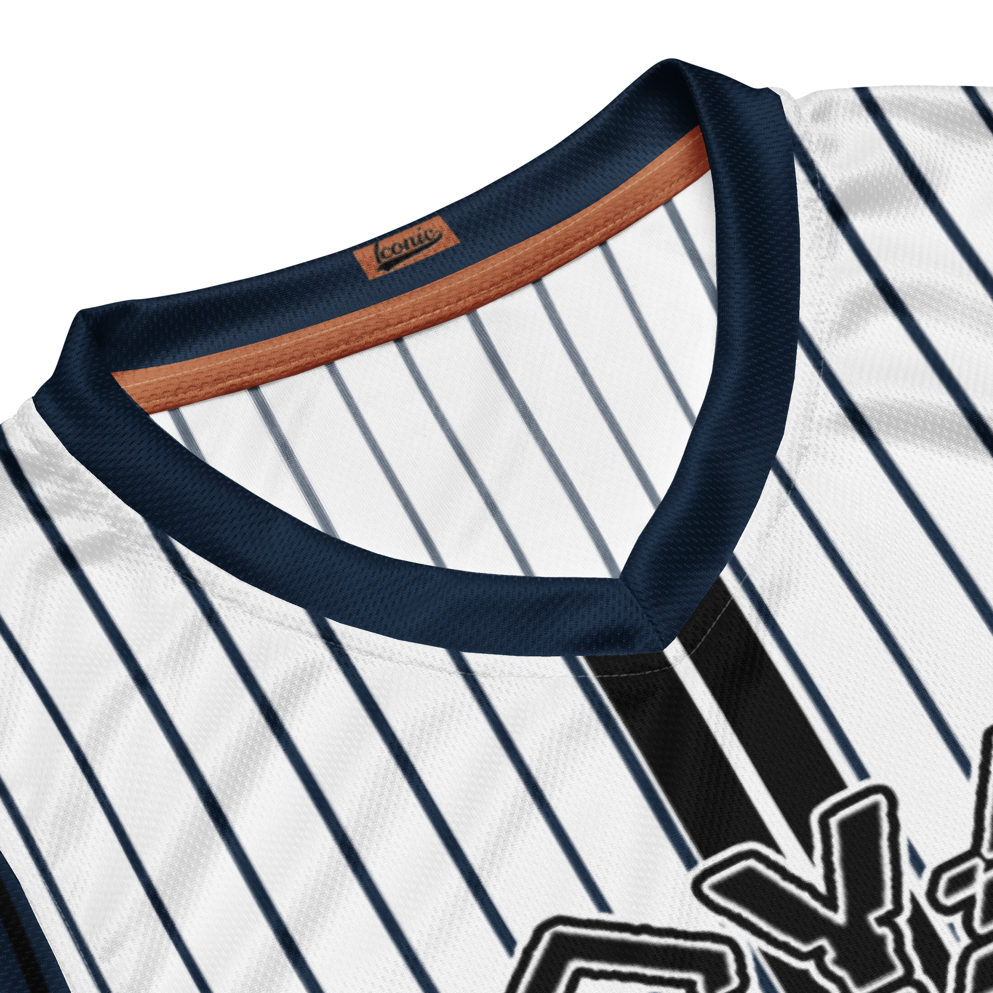 ROYAL Team Iconic. unisex basketball jersey Pinstripe Wh and Navy