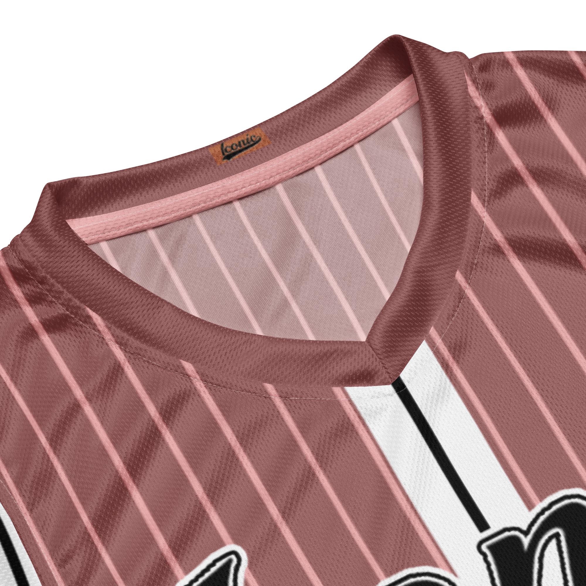 ROYAL Team Iconic. unisex basketball jersey Pinstripe Rose Gold and Powder Pink