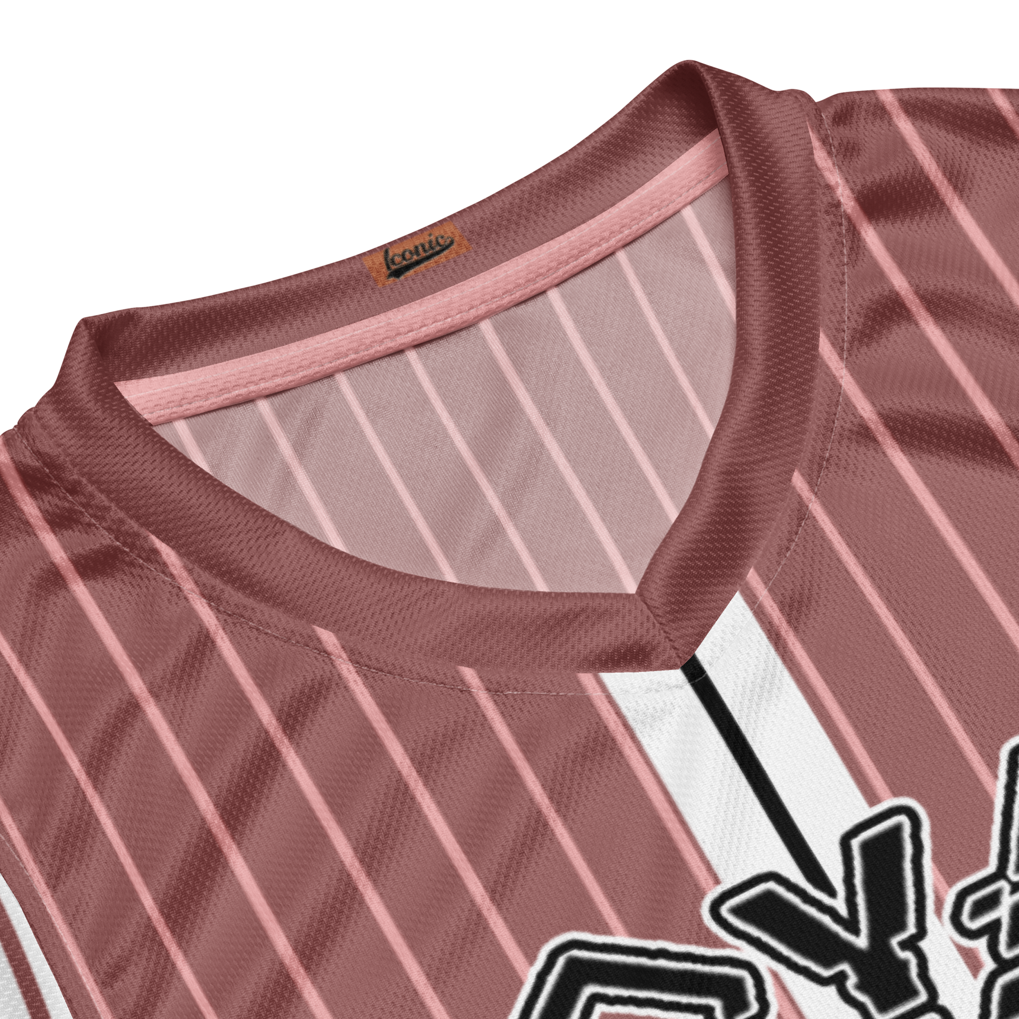 ROYAL Team Iconic. unisex basketball jersey Pinstripe Rose Gold and Powder Pink