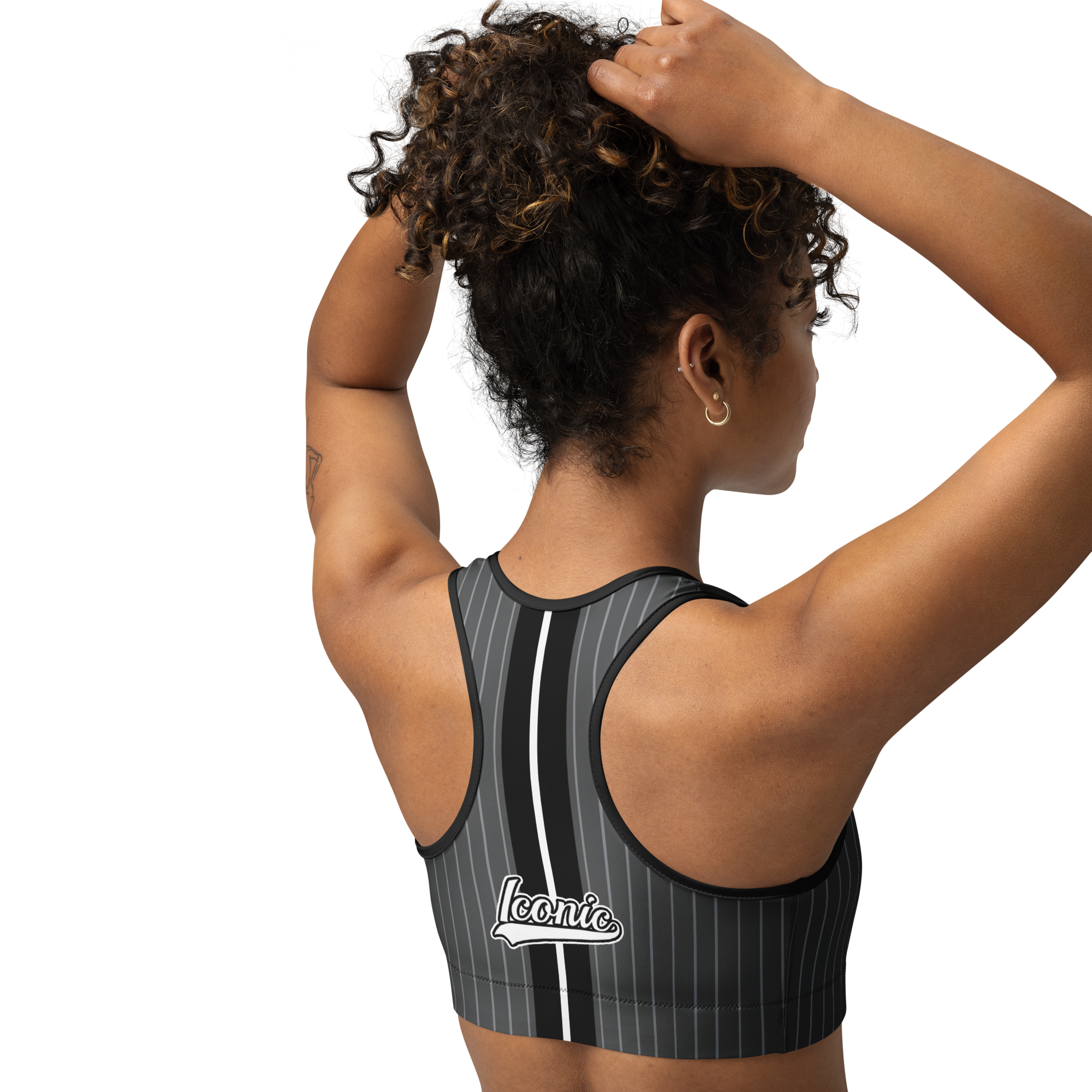 ROYAL Team Iconic. Athletix Sports Bra Pinstripe 50 Shades Deep Dusk and Cool Grey