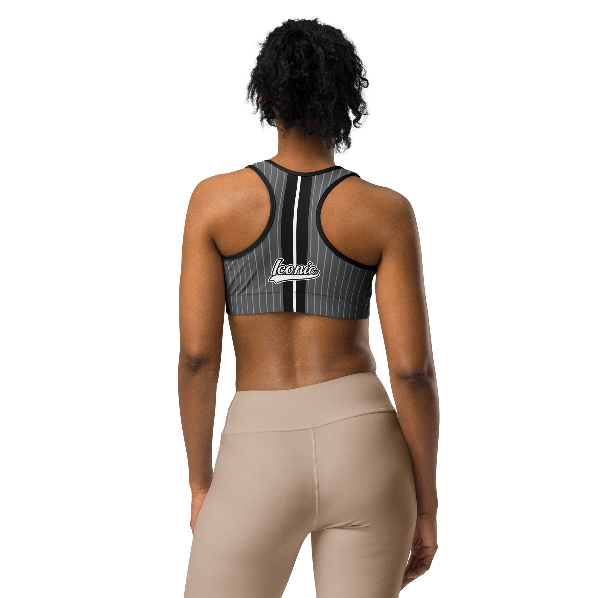 ROYAL Team Iconic. Athletix Sports Bra Pinstripe 50 Shades Deep Dusk and Cool Grey