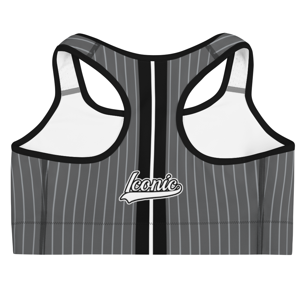 ROYAL Team Iconic. Athletix Sports Bra Pinstripe 50 Shades Deep Dusk and Cool Grey