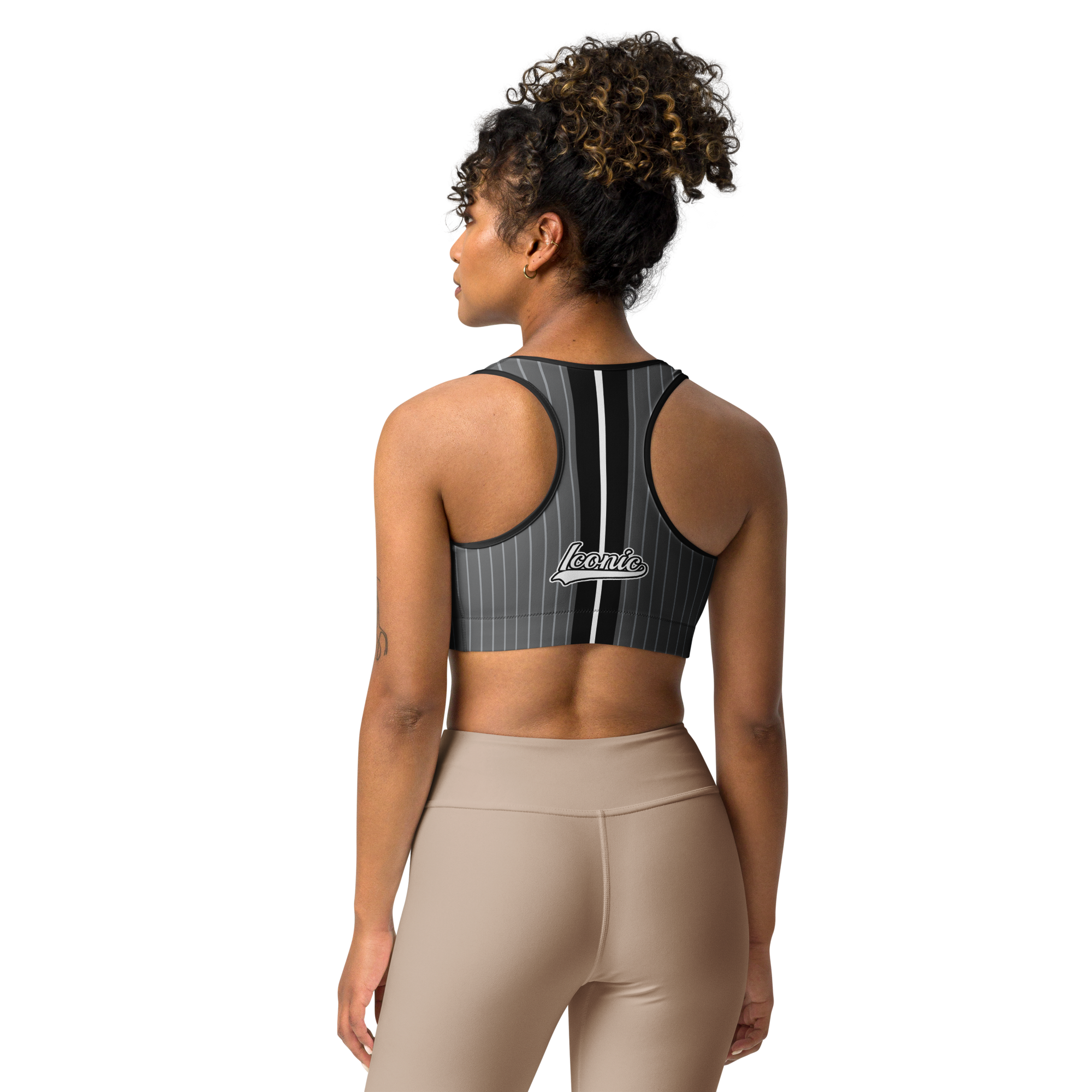 ROYAL Team Iconic. Athletix Sports Bra Pinstripe 50 Shades Deep Dusk and Cool Grey