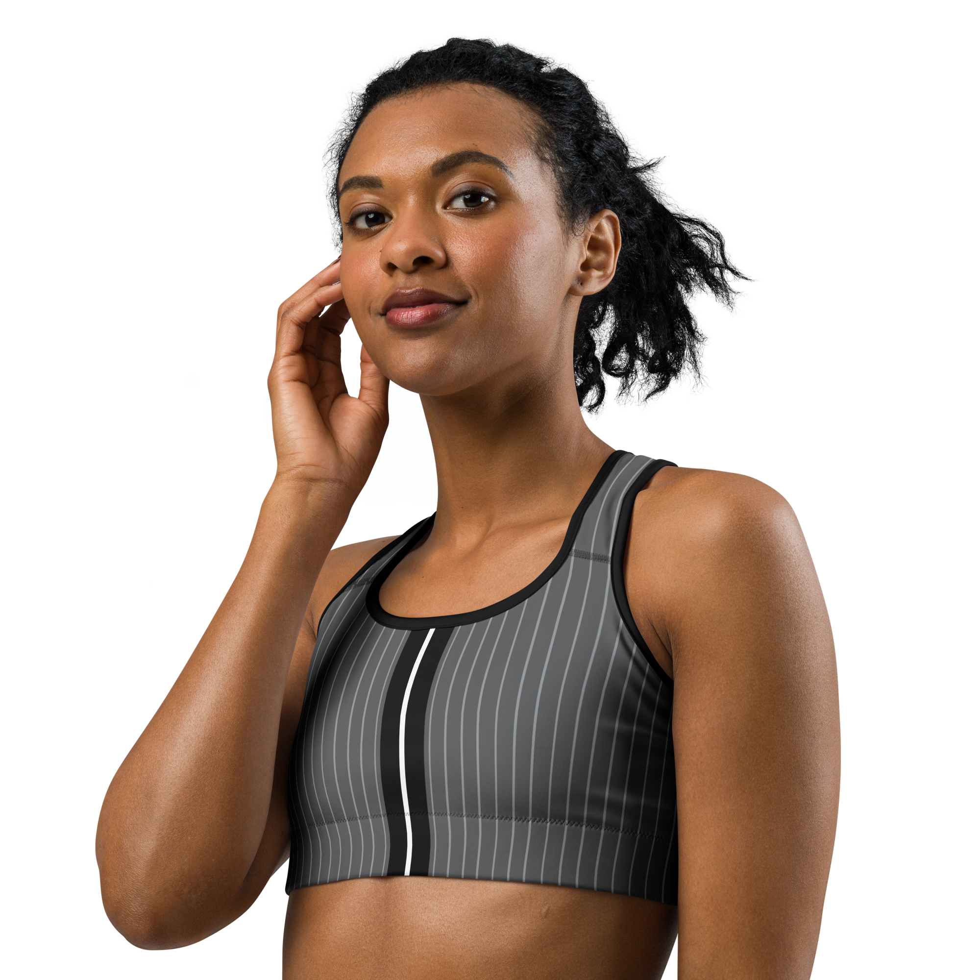 ROYAL Team Iconic. Athletix Sports Bra Pinstripe 50 Shades Deep Dusk and Cool Grey