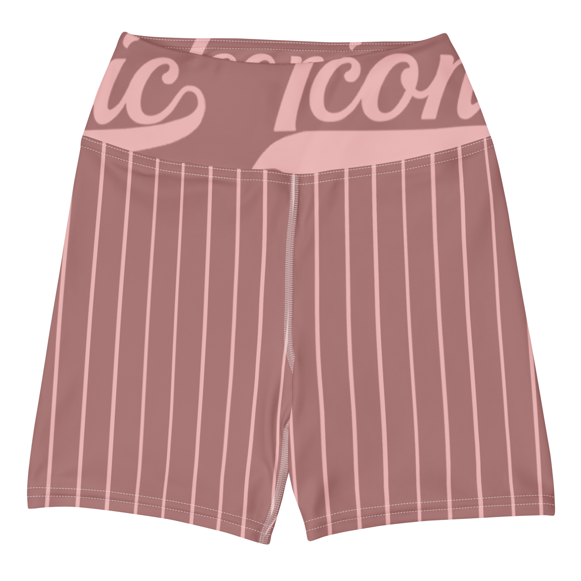 ROYAL Team Iconic. Athletix Yoga Shorts Pinstripe Rose Gold and Powder Pink