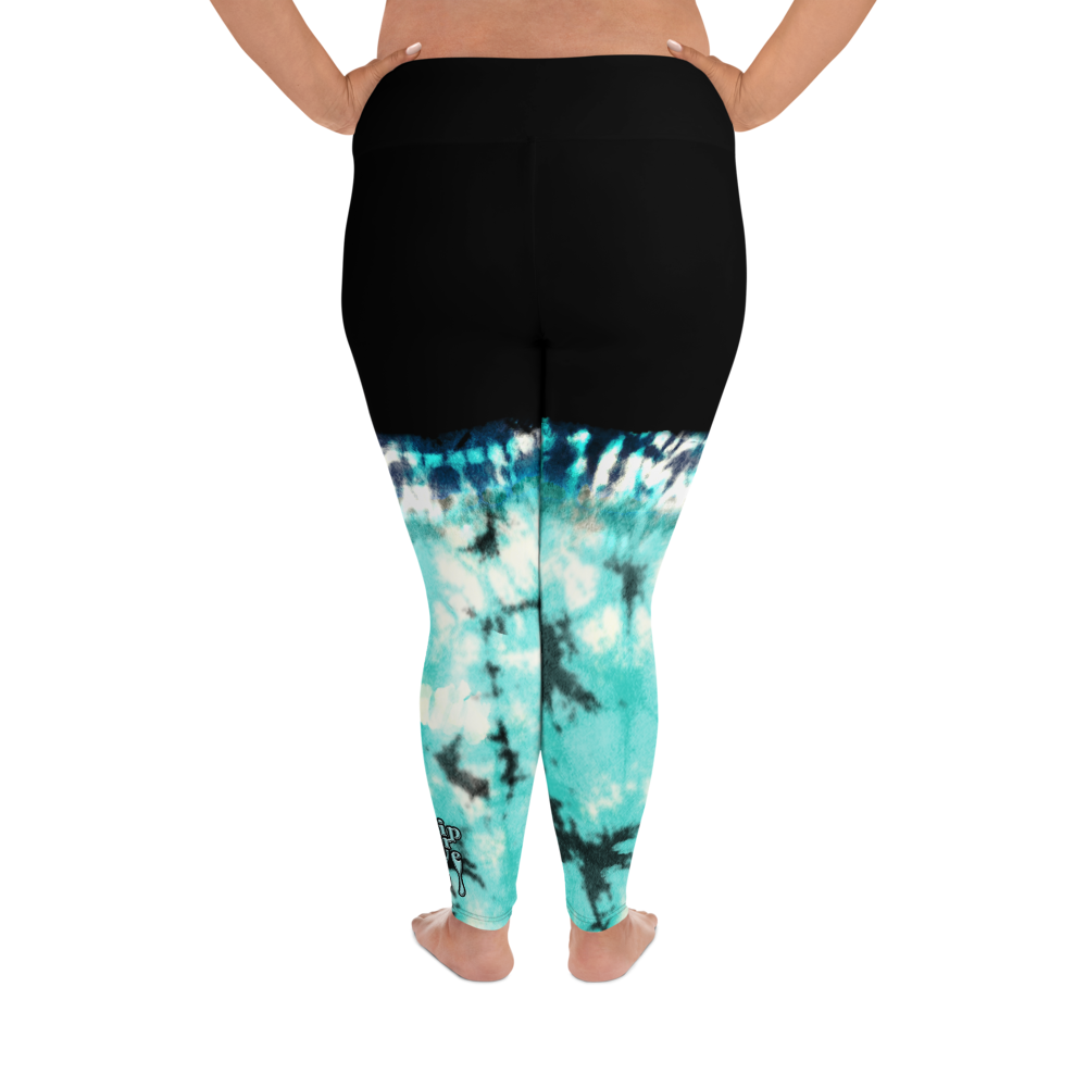 CRXWN | Drip Or Dye Max 90 Recraft Hyper Tourquoise HER Collection Tye Dye Plus Size Yoga Leggings