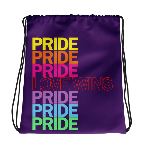 PRIDE Rainbow LOVE WINS Lgbtqia Drawstring Bag