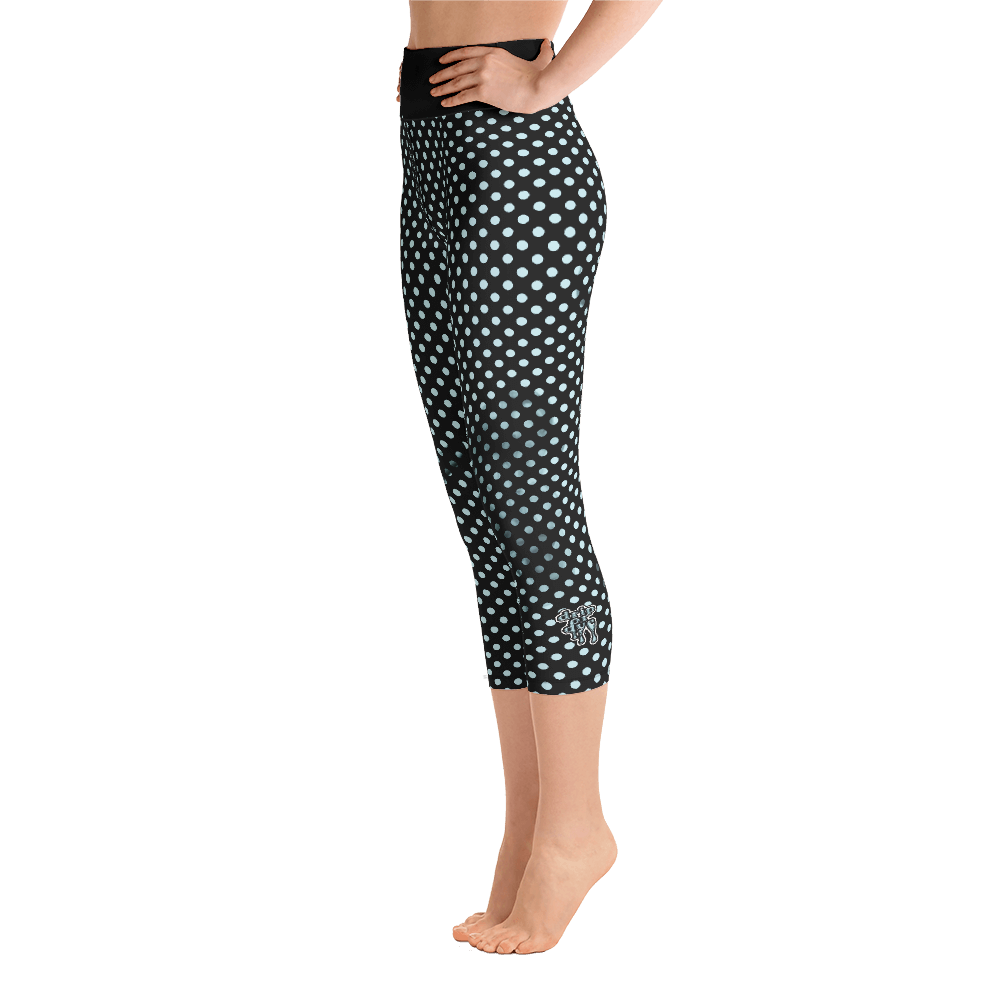 Sunblocked Run Star Hike Sky Blue Smoky Spotlight Halftone Dot Capri Yoga Leggings